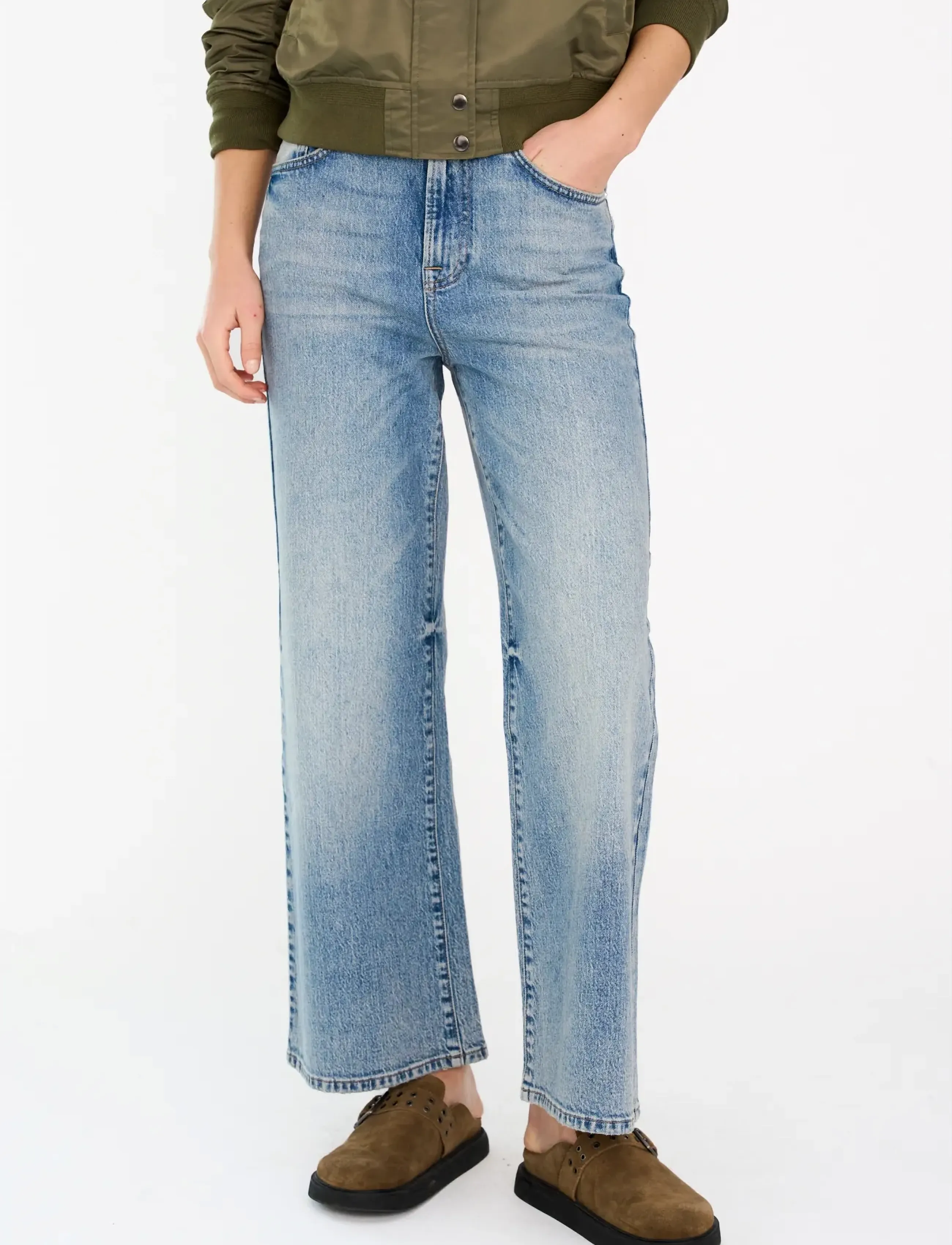 IVY Copenhagen - IVY-Medina Cropped Wash Lambeth - pantalons larges - denim blue - 3