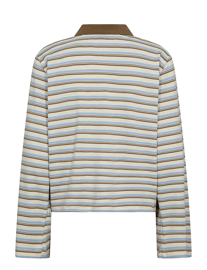 IVY Copenhagen - IVY-Stix LS Polo - polosärgid - ecru w. camel/pale blue stripes - 2