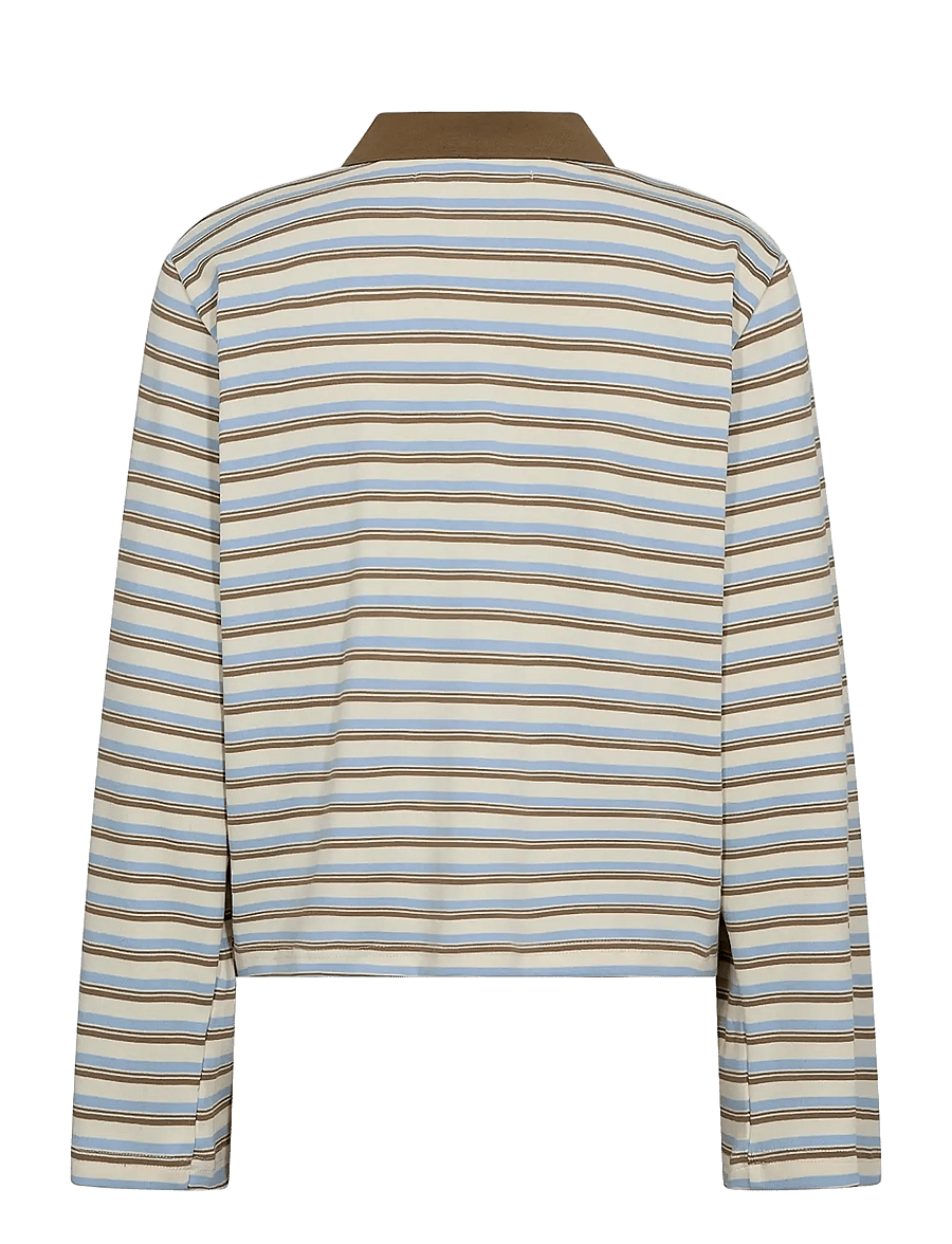 IVY Copenhagen - IVY-Stix LS Polo - poloer - ecru w. camel/pale blue stripes - 2