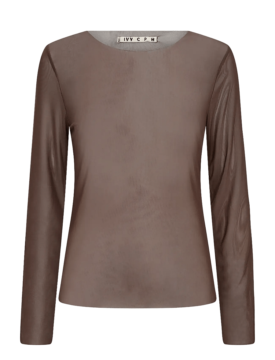 IVY Copenhagen - IVY-Toulle LS Top - t-shirts met lange mouwen - dark brown - 1