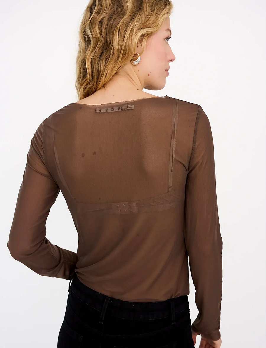 IVY Copenhagen - IVY-Toulle LS Top - t-shirts met lange mouwen - dark brown - 3