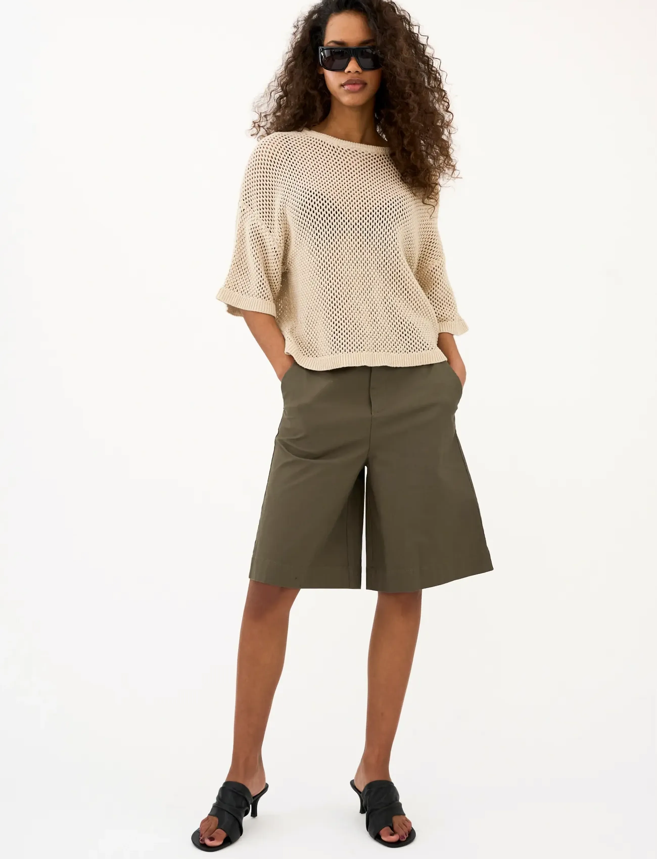 IVY Copenhagen Ivy-Katee Wide Shorts, 27, Grey, Shorts > Chino-Shorts, Dame