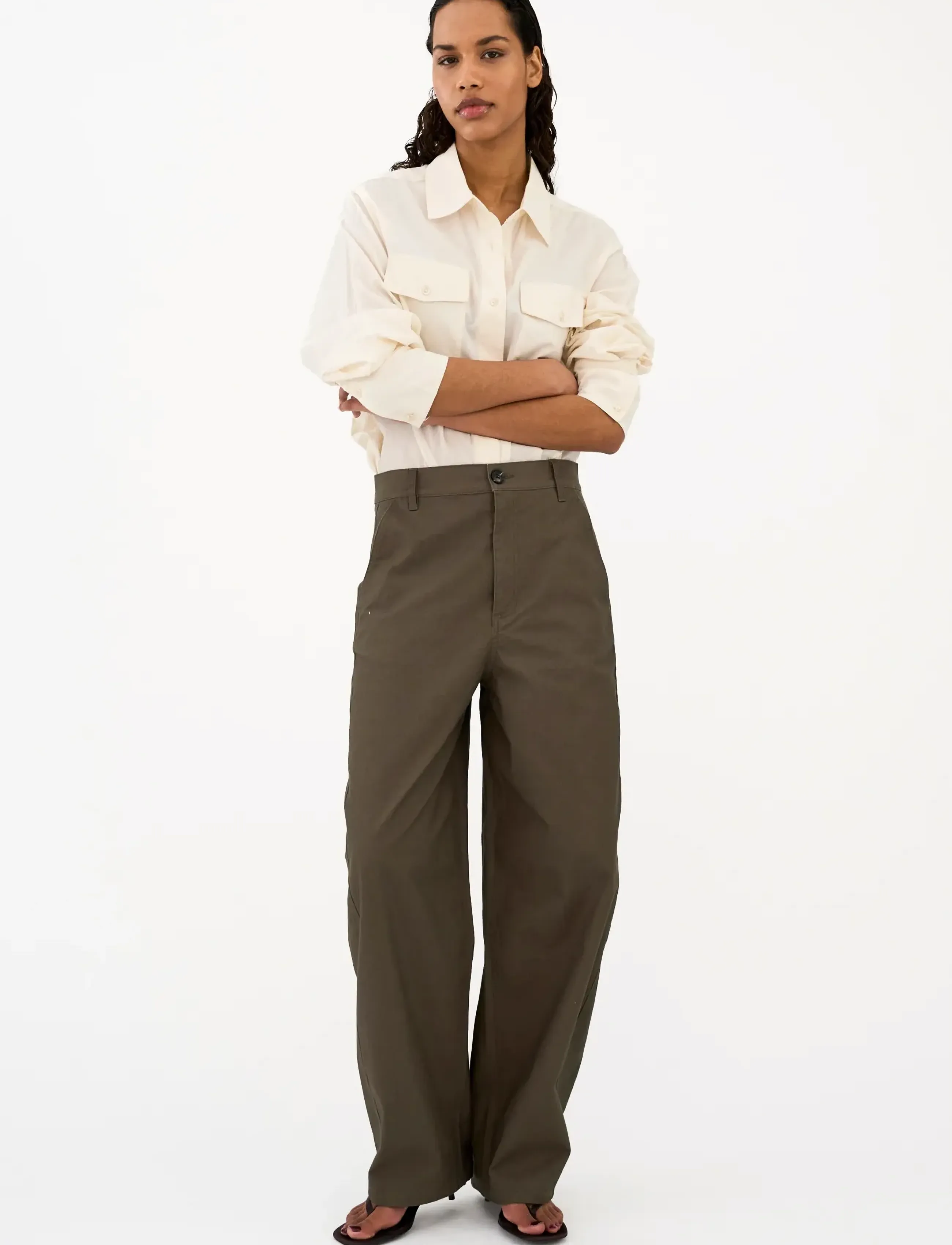 IVY Copenhagen IVY-Katee Barrel Pant - Collections - OLIVE / brown