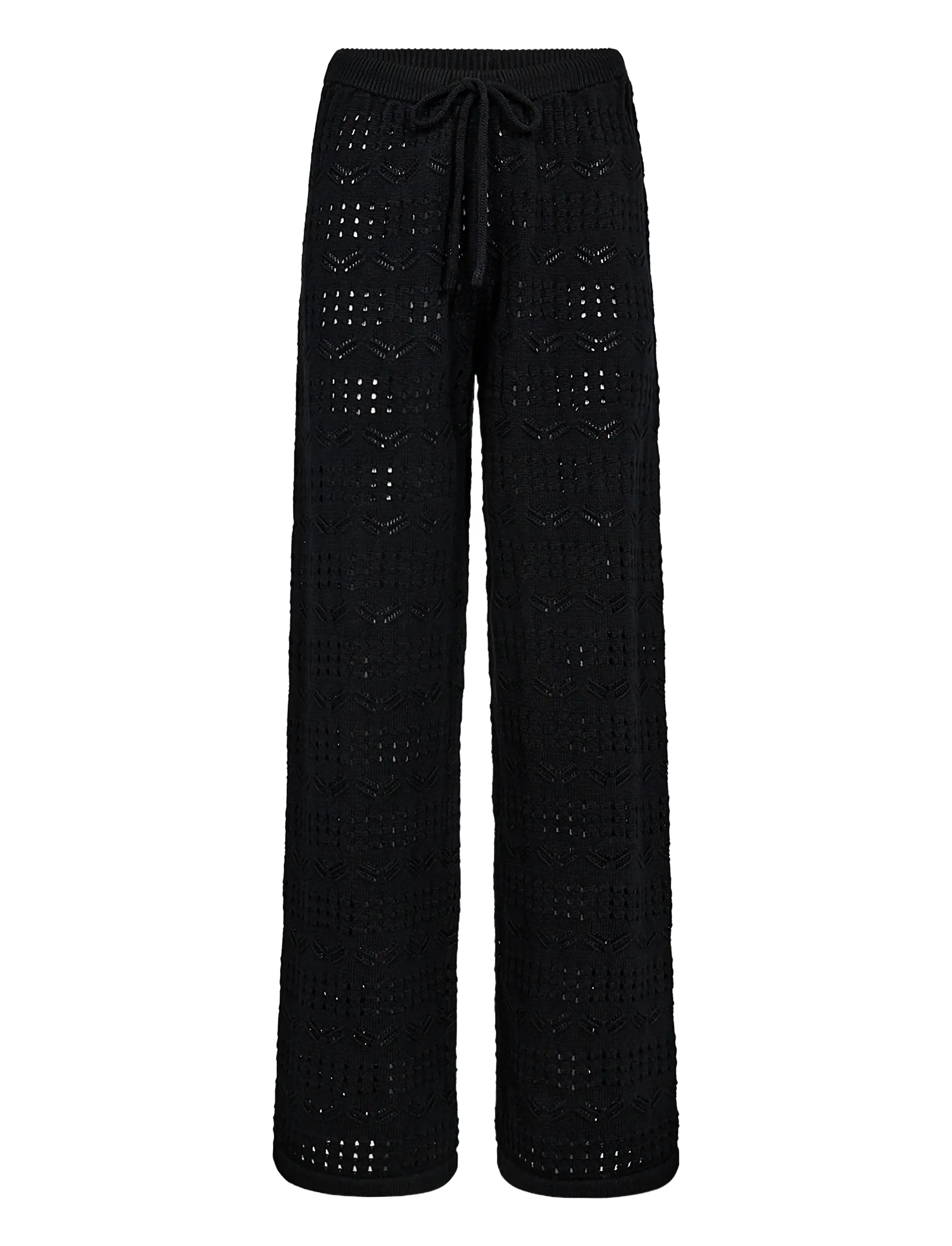 IVY COPENHAGEN Ivy-Breeze Crochet Hose Schwarz - 44 - Damen