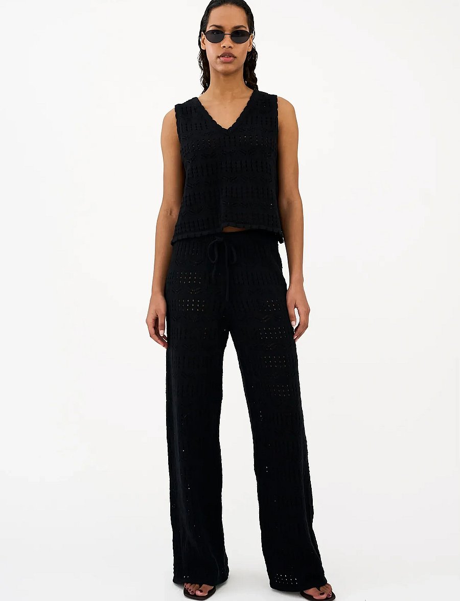IVY Copenhagen - IVY-Breeze Crochet Pant - pantalons droits - black - 0