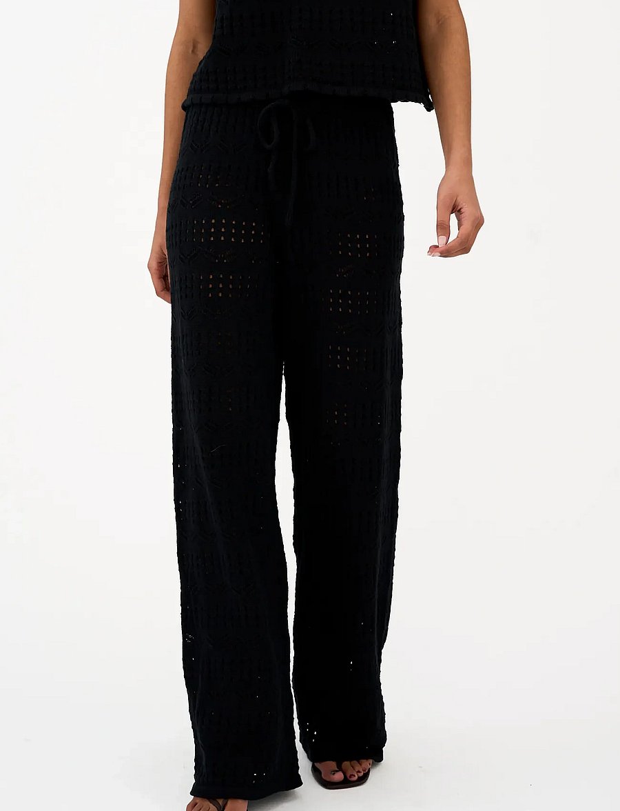 IVY Copenhagen - IVY-Breeze Crochet Pant - pantalons droits - black - 3