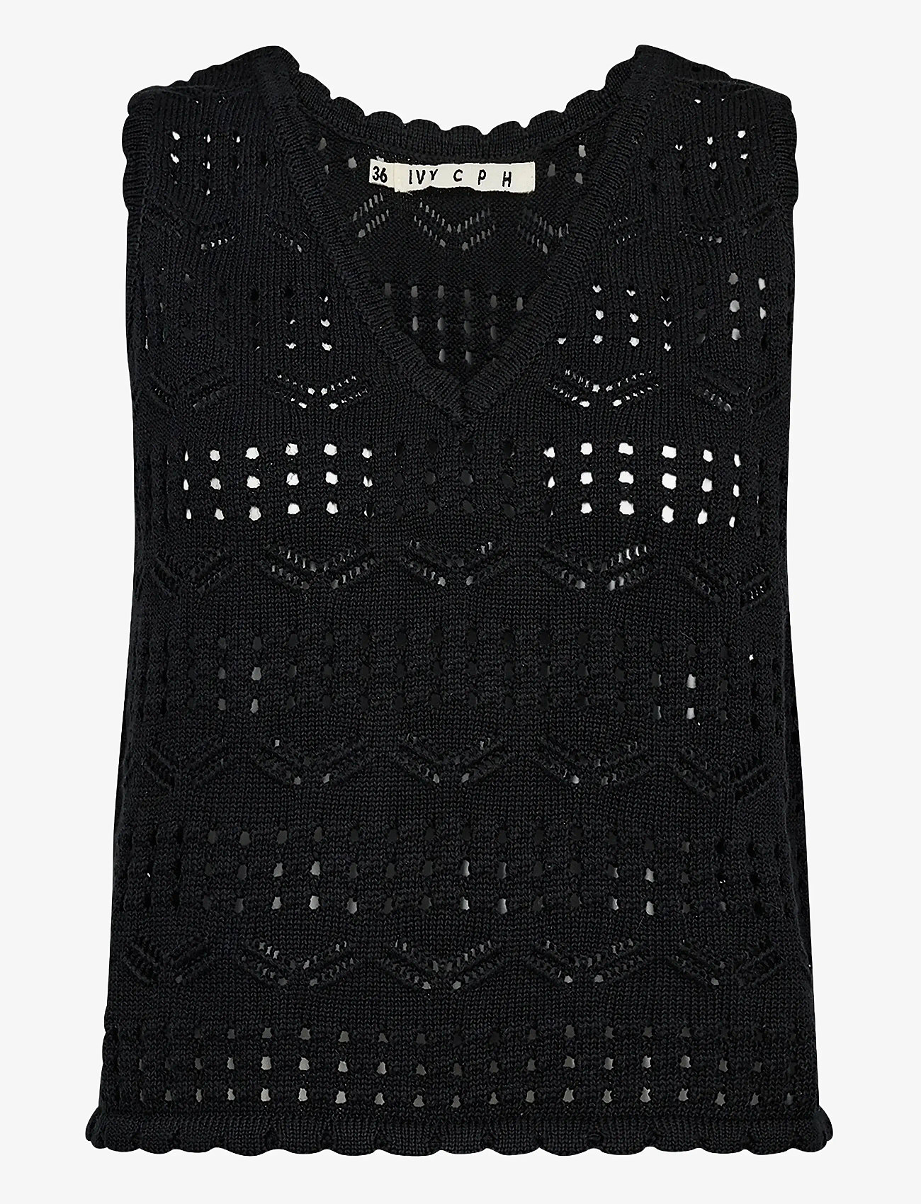 IVY Copenhagen - IVY-Breeze Crochet Top V-neck - tanktops - black - 1