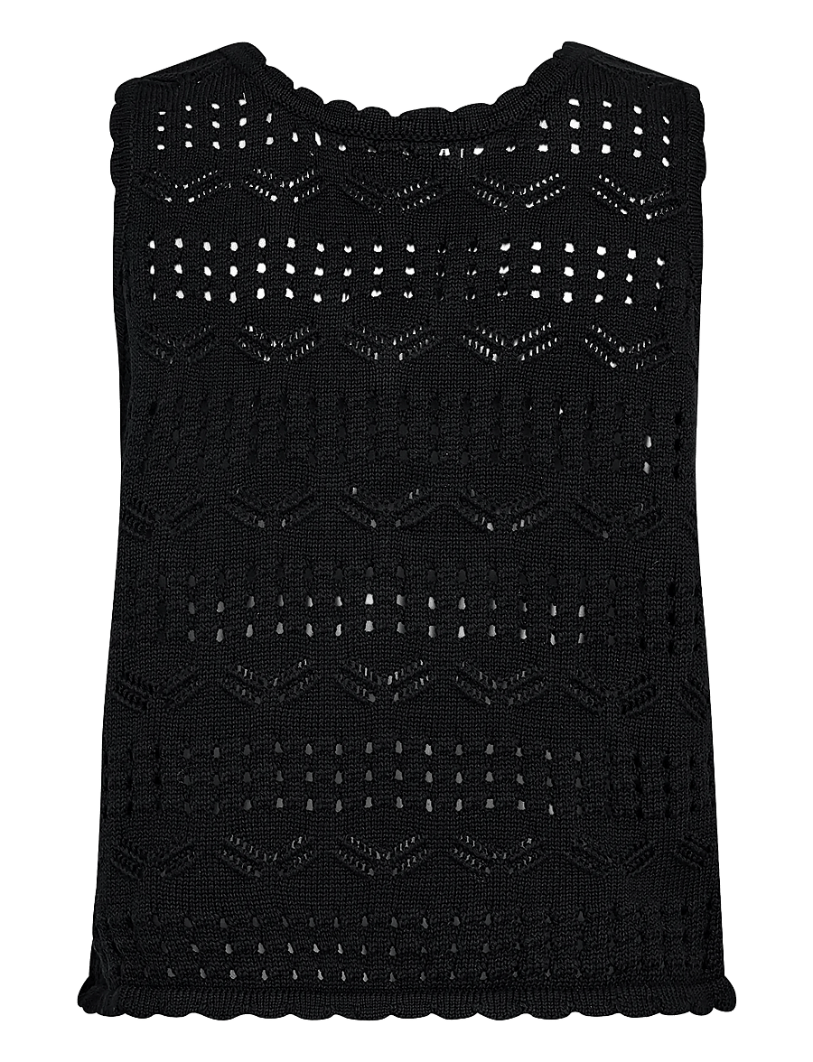 IVY Copenhagen - IVY-Breeze Crochet Top V-neck - topy bez rękawów - black - 2