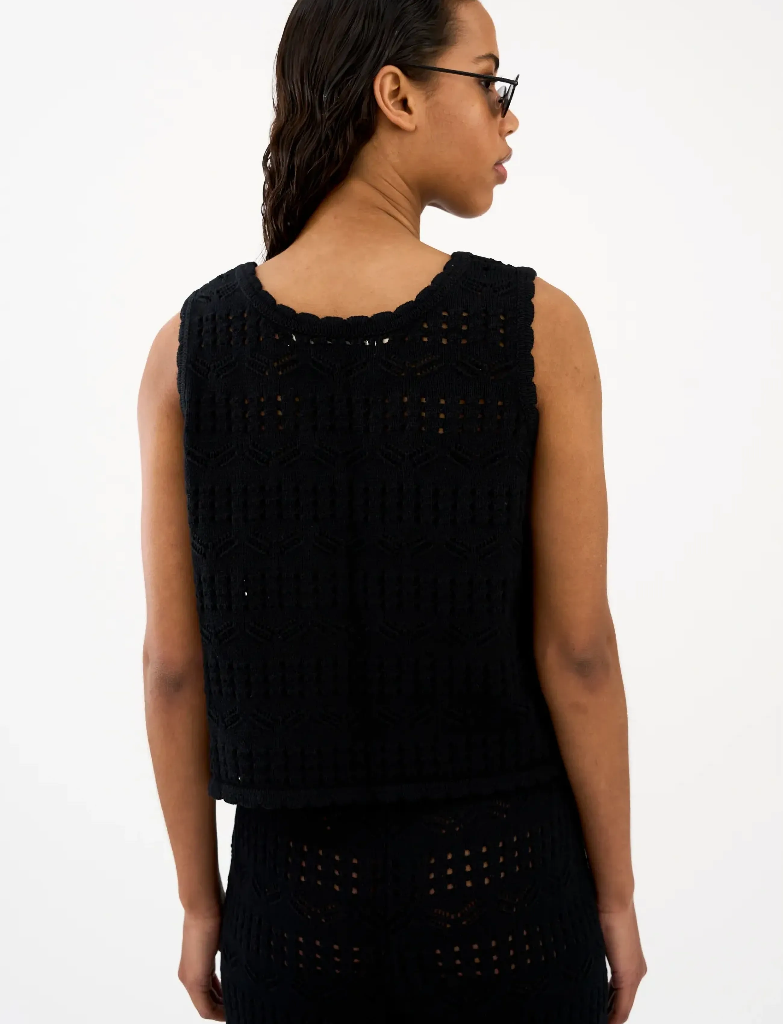 IVY Copenhagen - IVY-Breeze Crochet Top V-neck - topy bez rękawów - black - 3