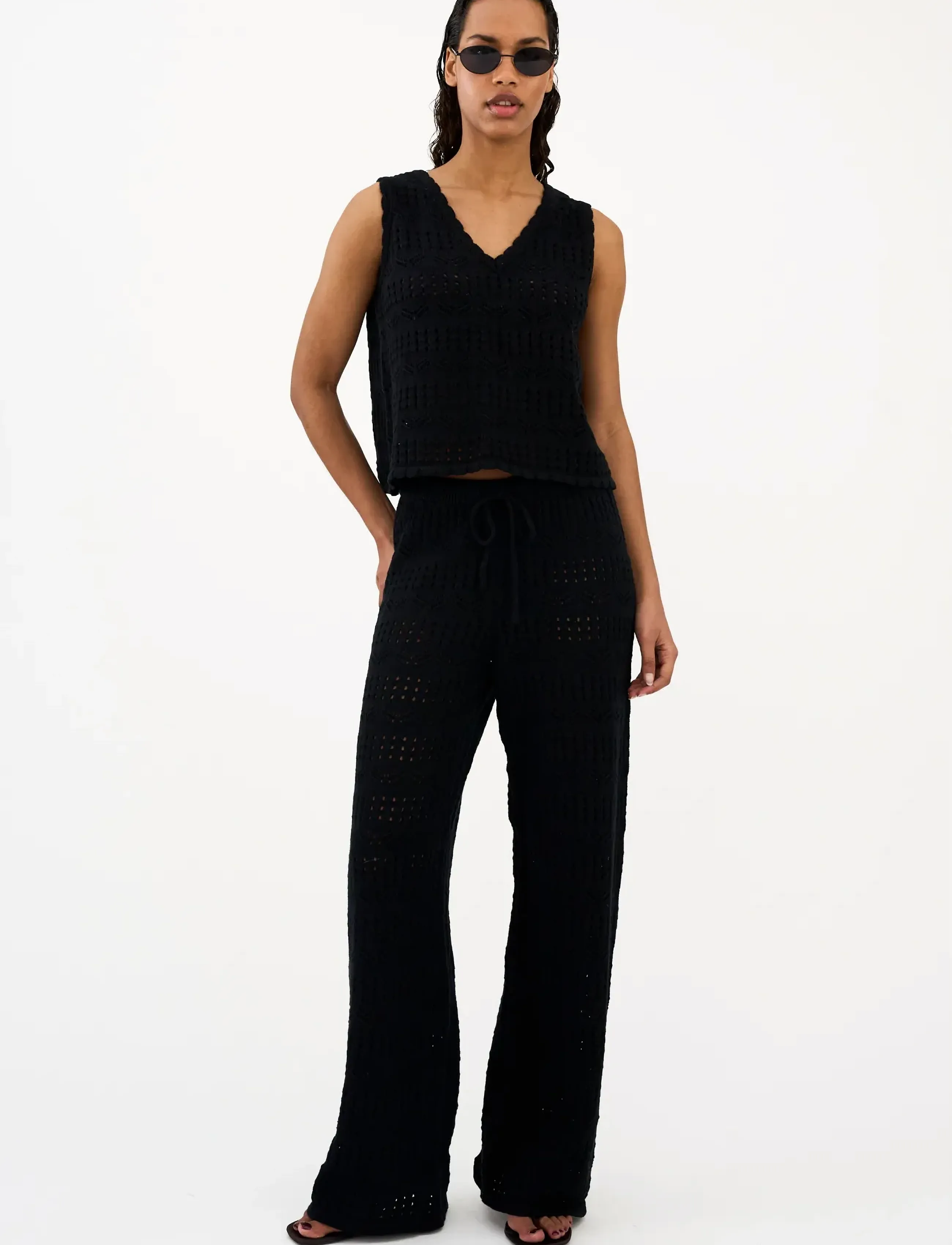 IVY Copenhagen - IVY-Breeze Crochet Top V-neck - topy bez rękawów - black - 5