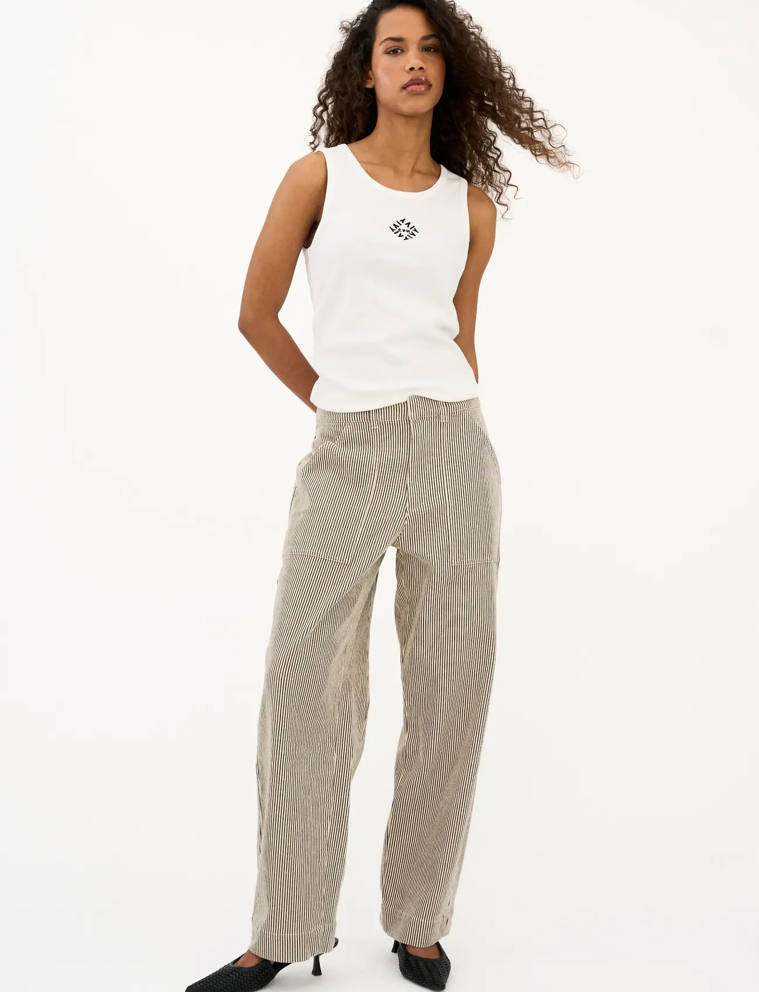 IVY Copenhagen IVY-Lulu Utility Pant Wash Black Sa - Inspiration - BLACK SAILOR STRIPE / white