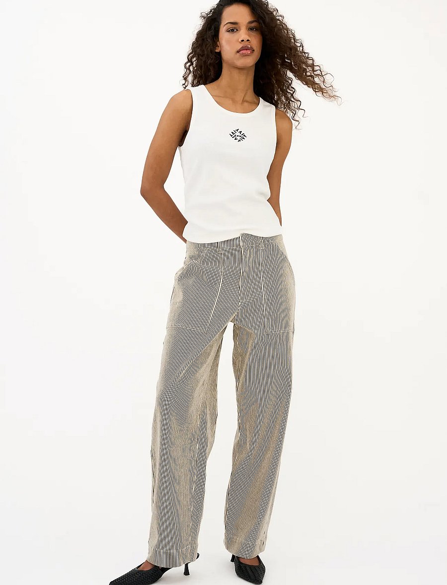 IVY Copenhagen - IVY-Lulu Utility Pant Wash Black Sa - pantalons droits - black sailor stripe - 0