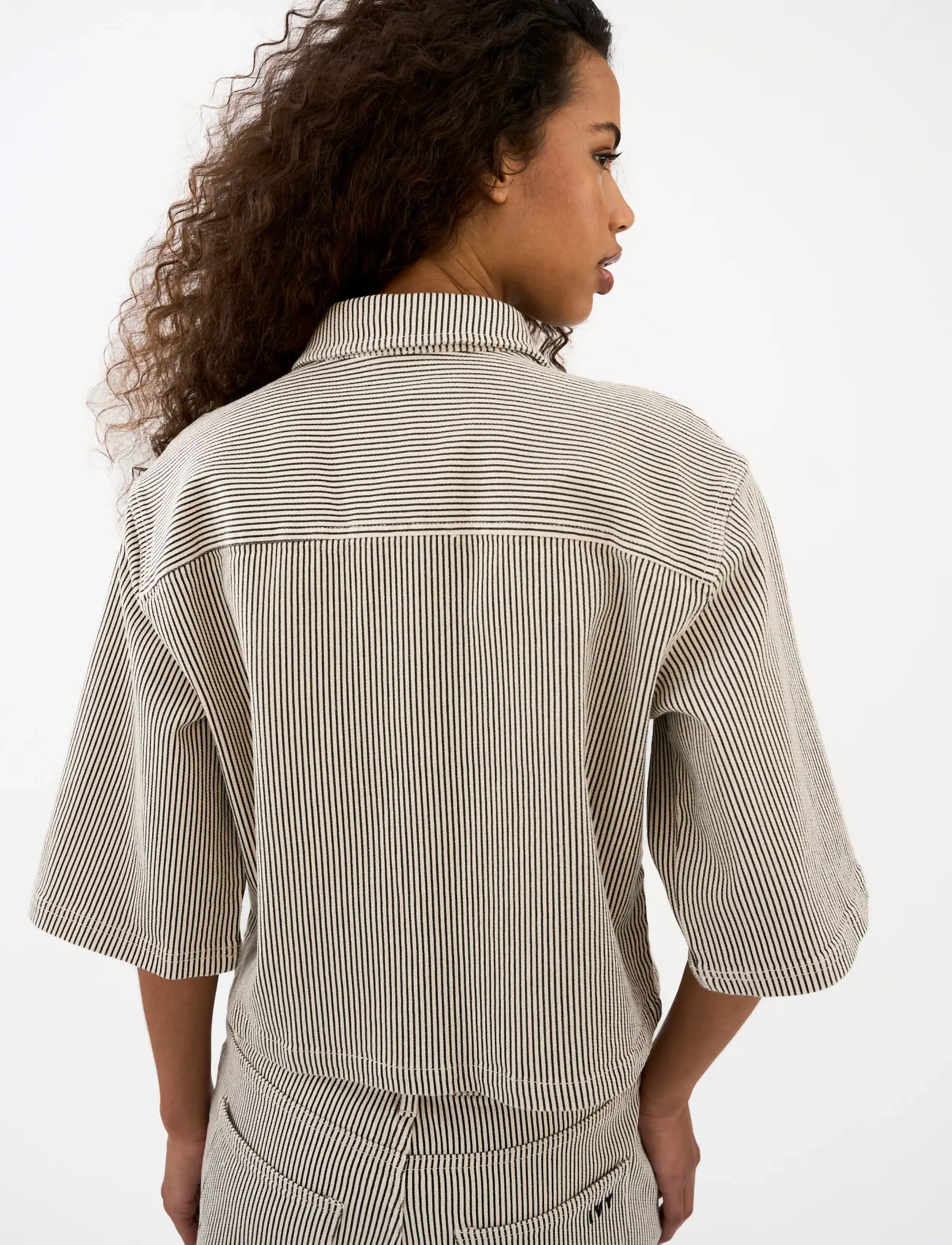 IVY Copenhagen - IVY-Uta Oversize Shirt Wash Black S - chemises en jeans - black sailor stripe - 3