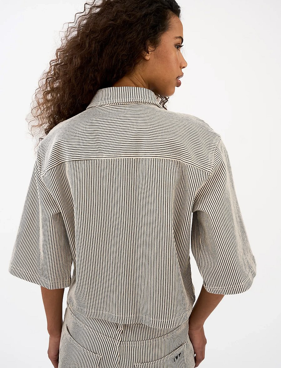 IVY Copenhagen - IVY-Uta Oversize Shirt Wash Black S - chemises en jeans - black sailor stripe - 3
