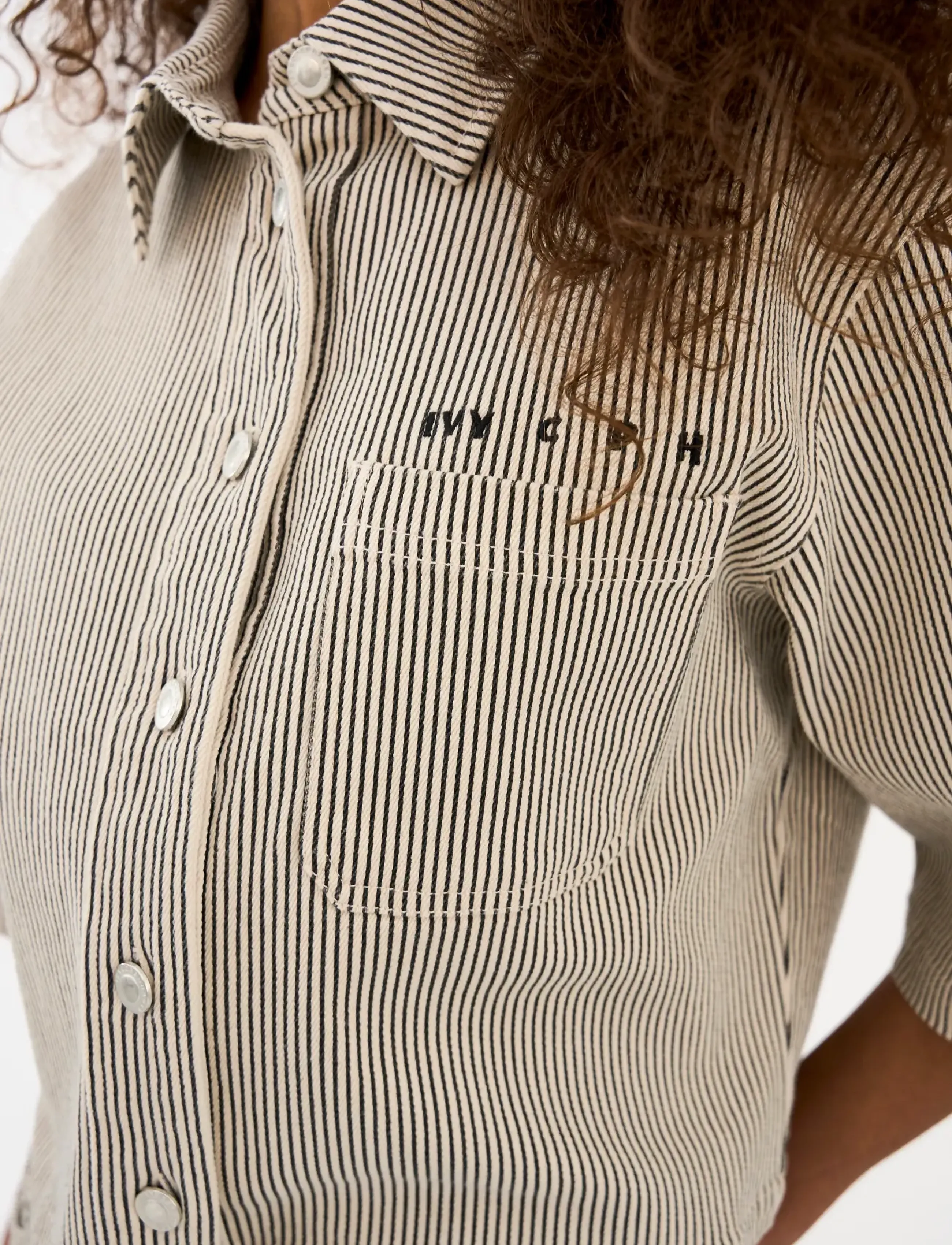IVY Copenhagen - IVY-Uta Oversize Shirt Wash Black S - chemises en jeans - black sailor stripe - 4