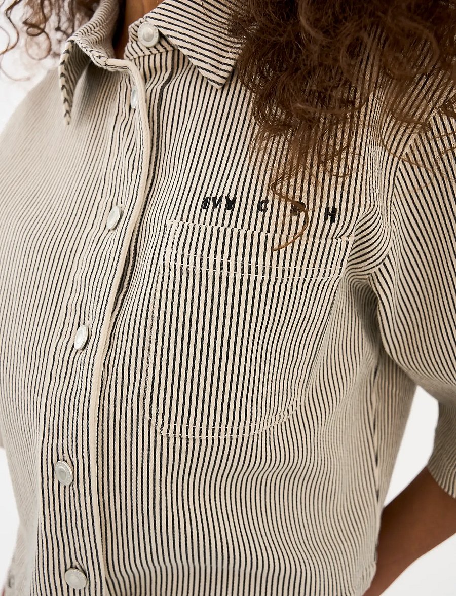 IVY Copenhagen - IVY-Uta Oversize Shirt Wash Black S - chemises en jeans - black sailor stripe - 4