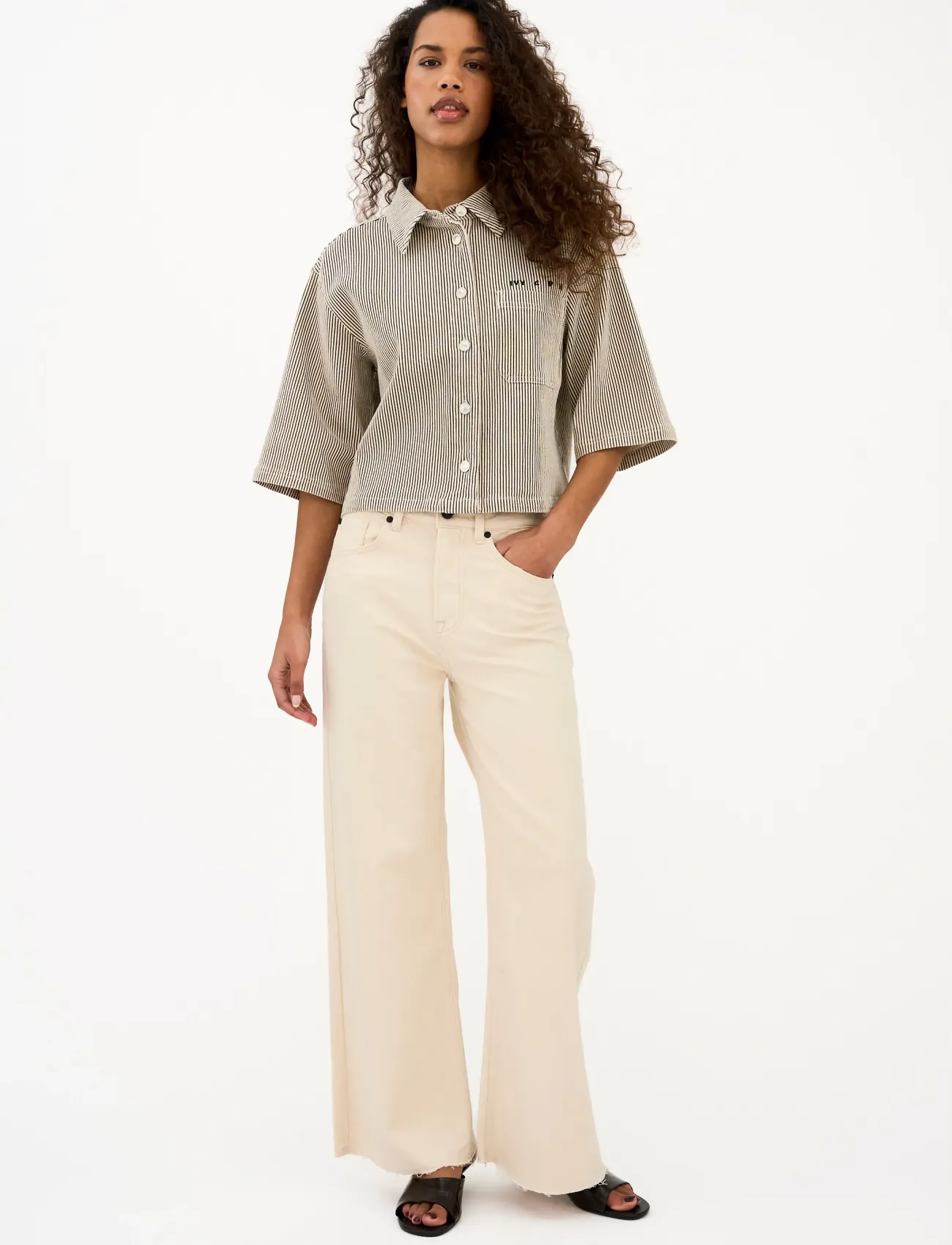 IVY Copenhagen - IVY-Uta Oversize Shirt Wash Black S - chemises en jeans - black sailor stripe - 5