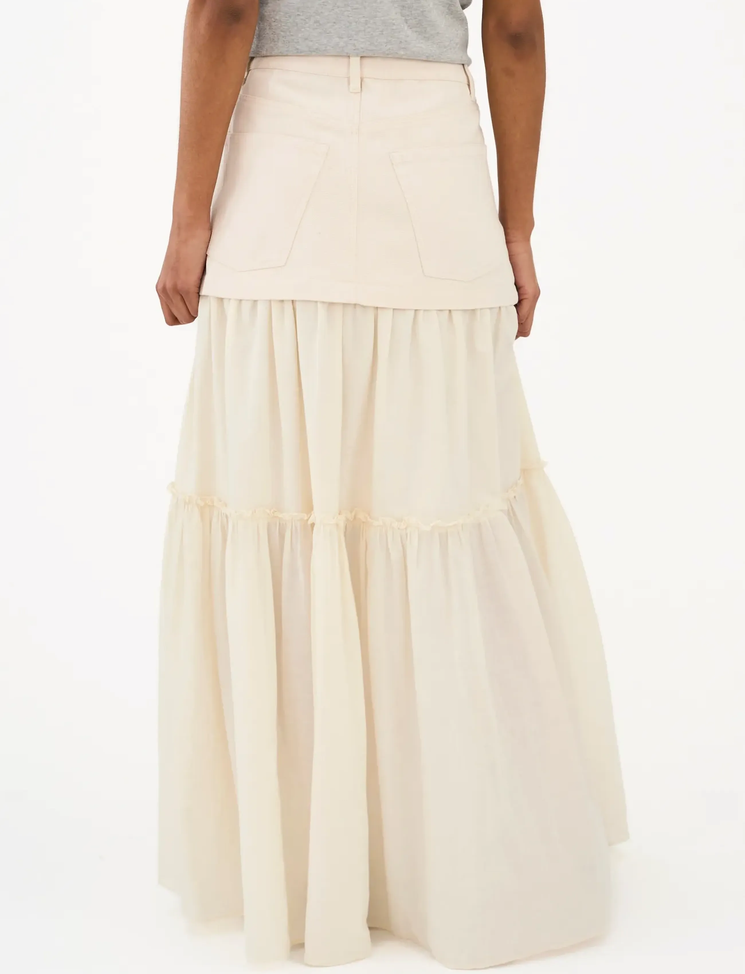 IVY Copenhagen - IVY-Angie Mix Long Skirt - jupes en jeans - ecru - 4