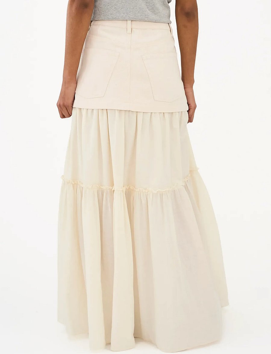 IVY Copenhagen - IVY-Angie Mix Long Skirt - jupes en jeans - ecru - 4