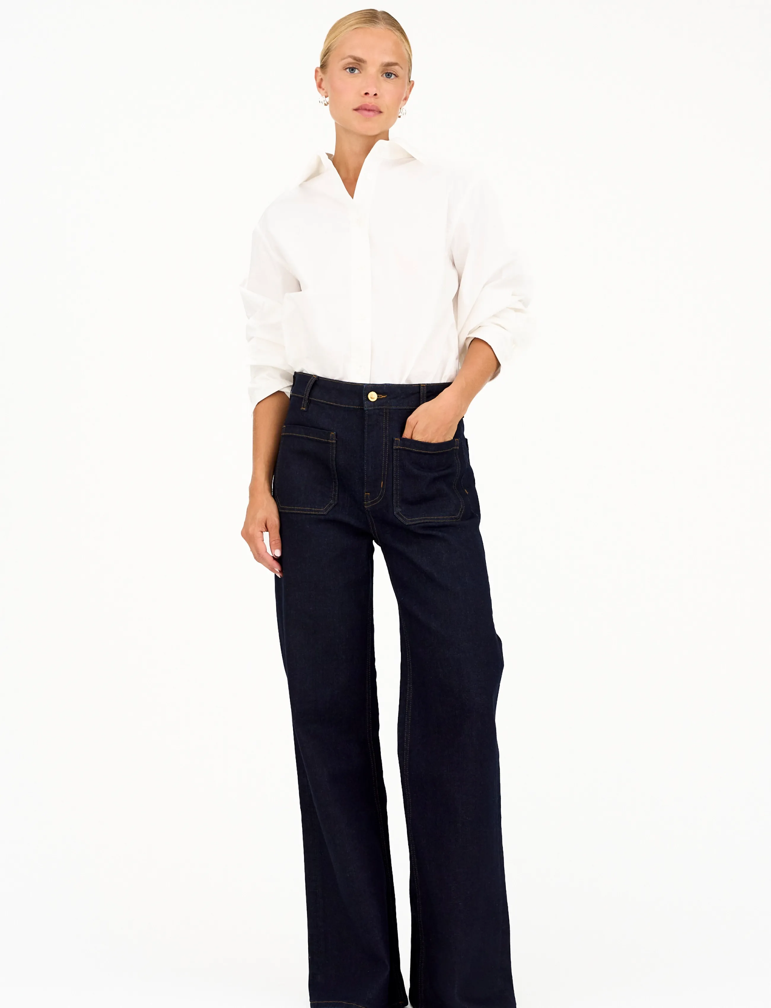 IVY Copenhagen IVY-Abigail 70's Jeans Wash Rinse V - Transitional Layering - DENIM BLUE / navy