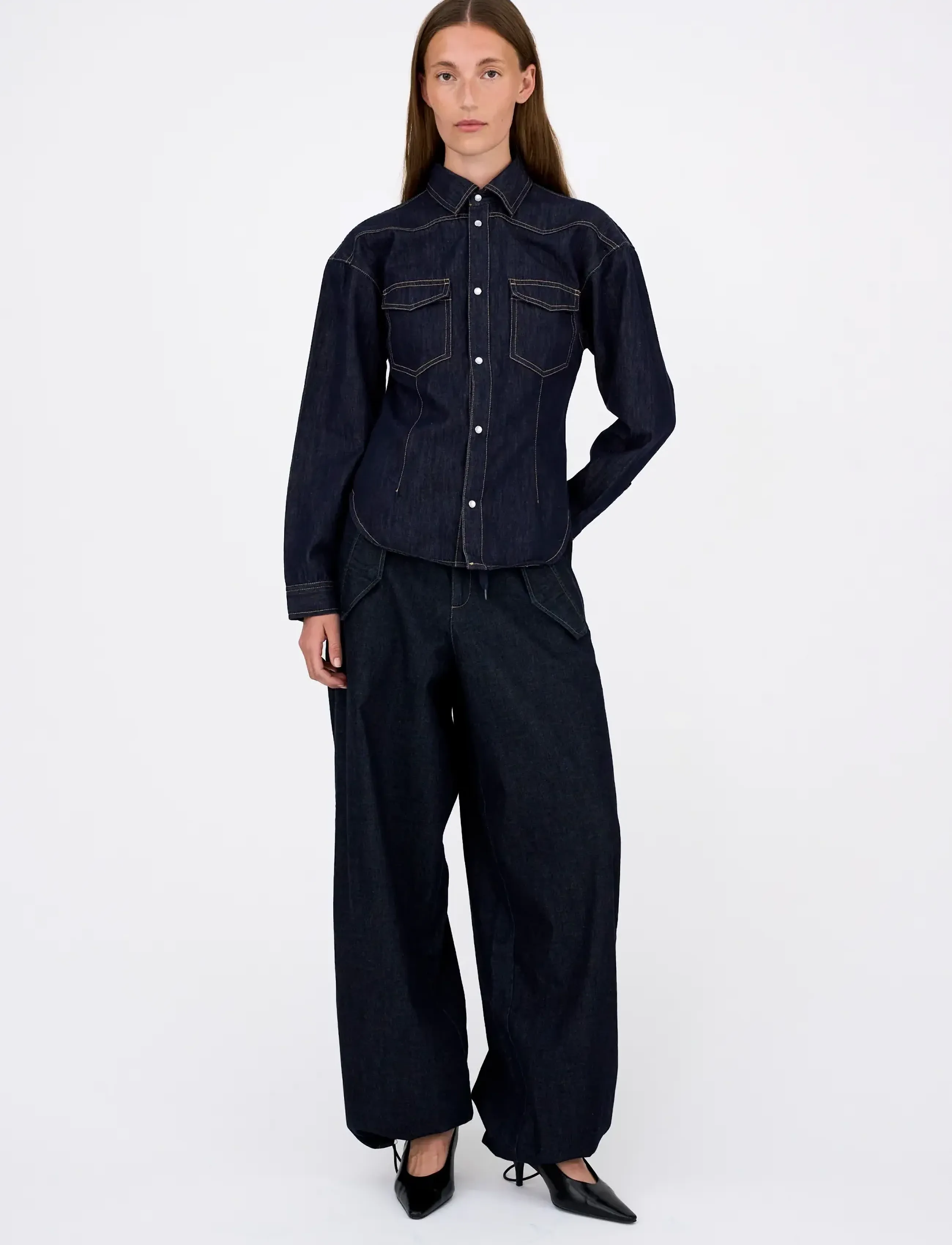 IVY Copenhagen IVY-Penny Parachute Pant Wash Dark - Jeans - RINSE DENIM / navy