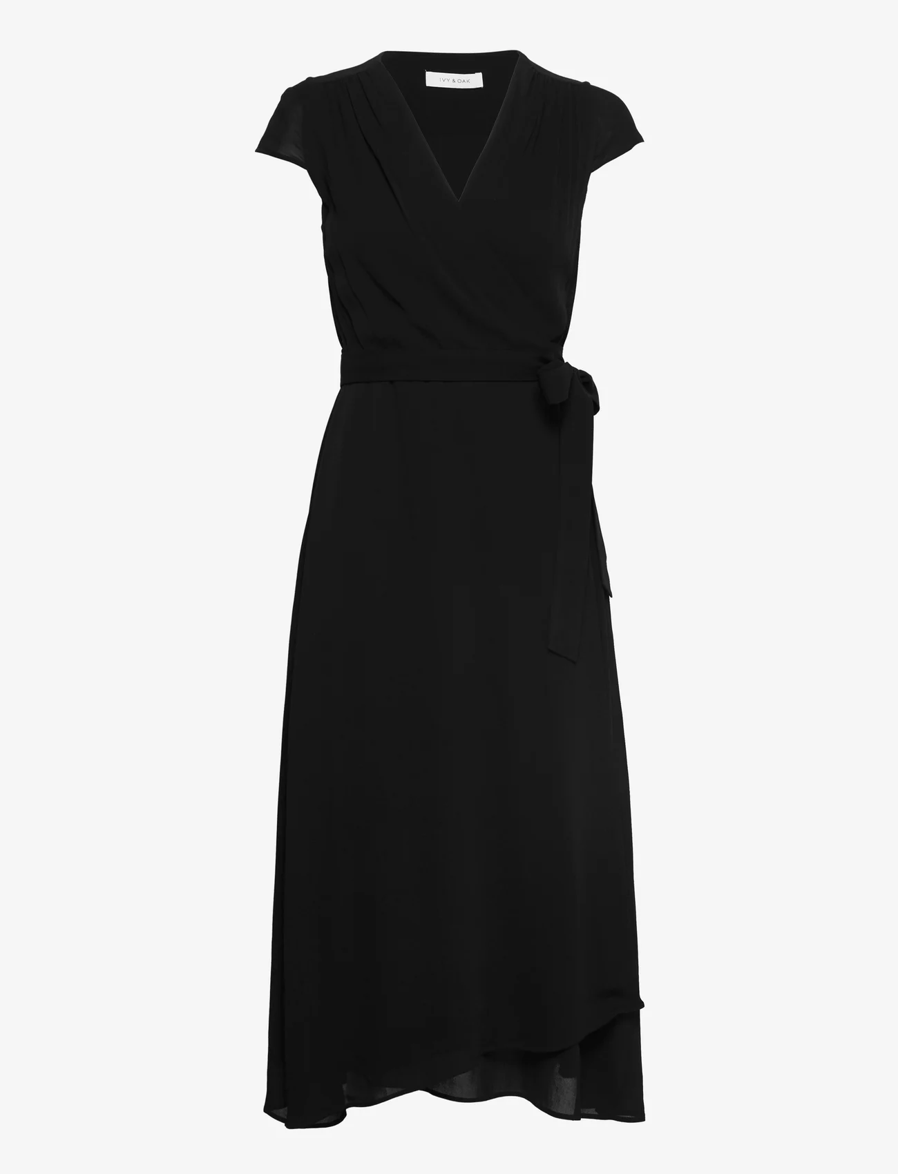 IVY OAK - WRAP DRESS MIDI - wrap dresses - black - 0