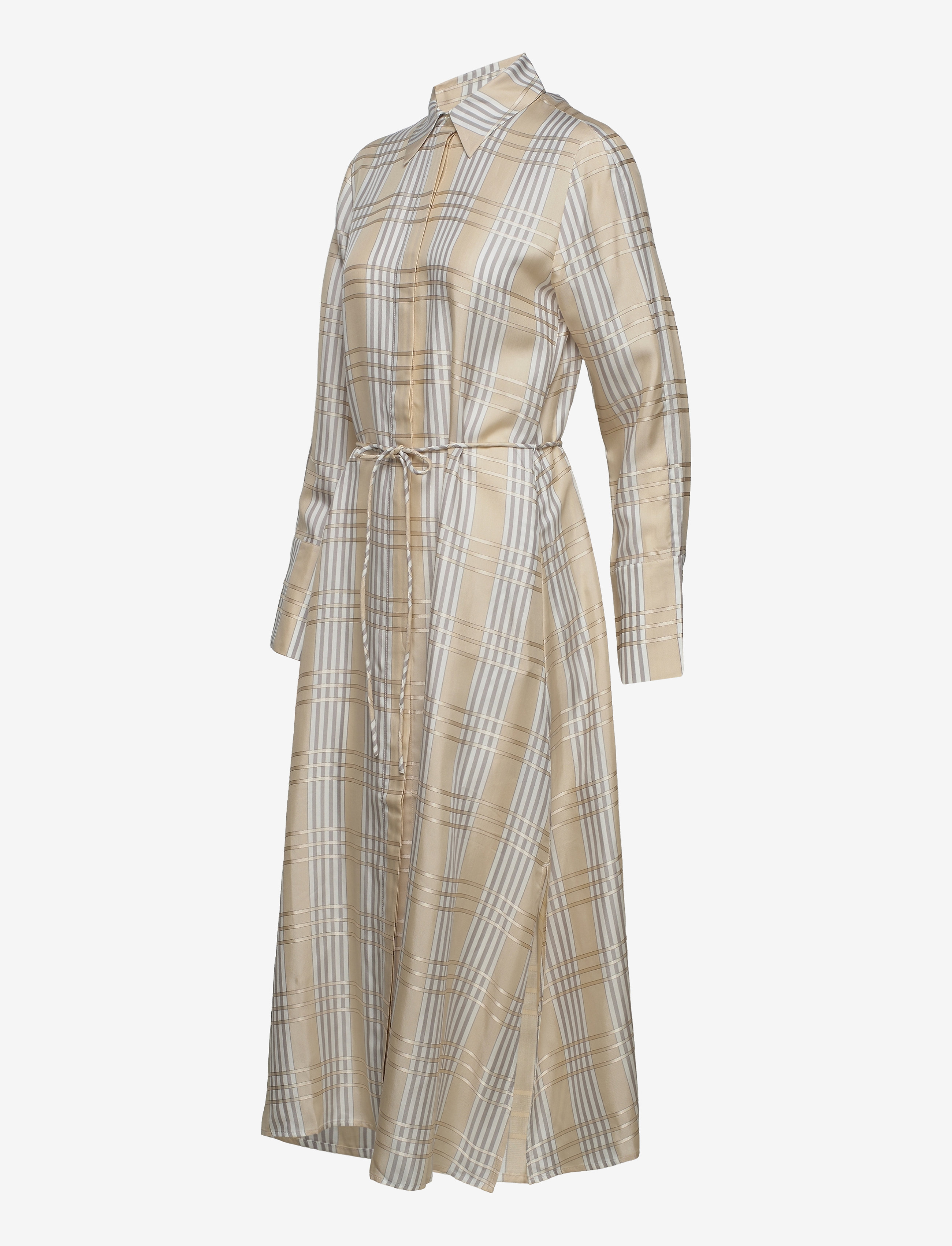 IVY OAK - DAPHNE DRESS SHORT ANKLE LENGTH - beige check - 2