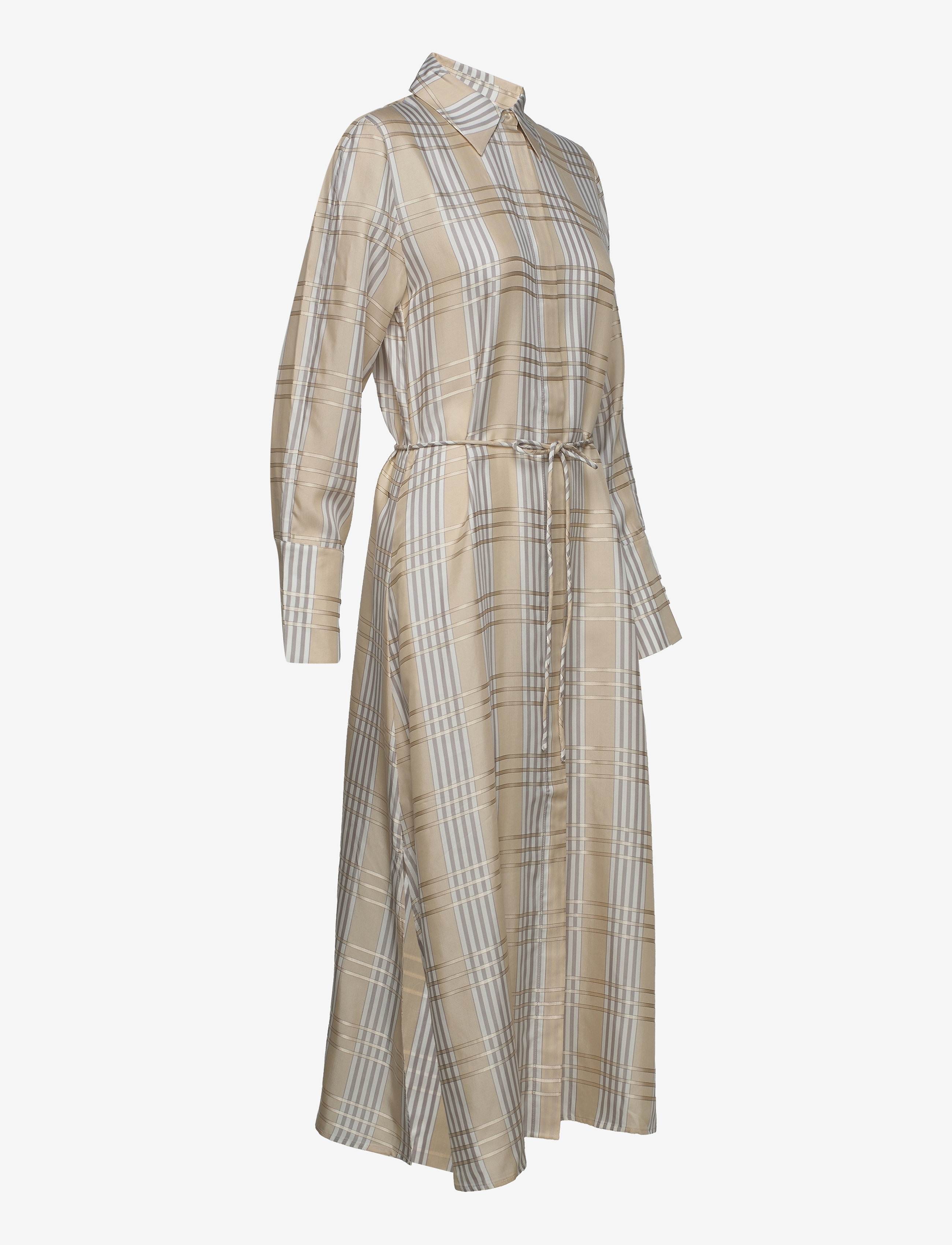 IVY OAK - DAPHNE DRESS SHORT ANKLE LENGTH - beige check - 3