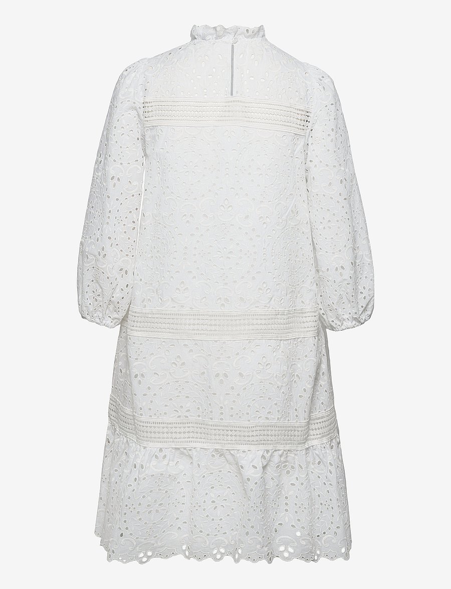 IVY OAK - BALLOON POWER EMBROIDERY DRESS MIDI - sommerkjoler - snow white - 1