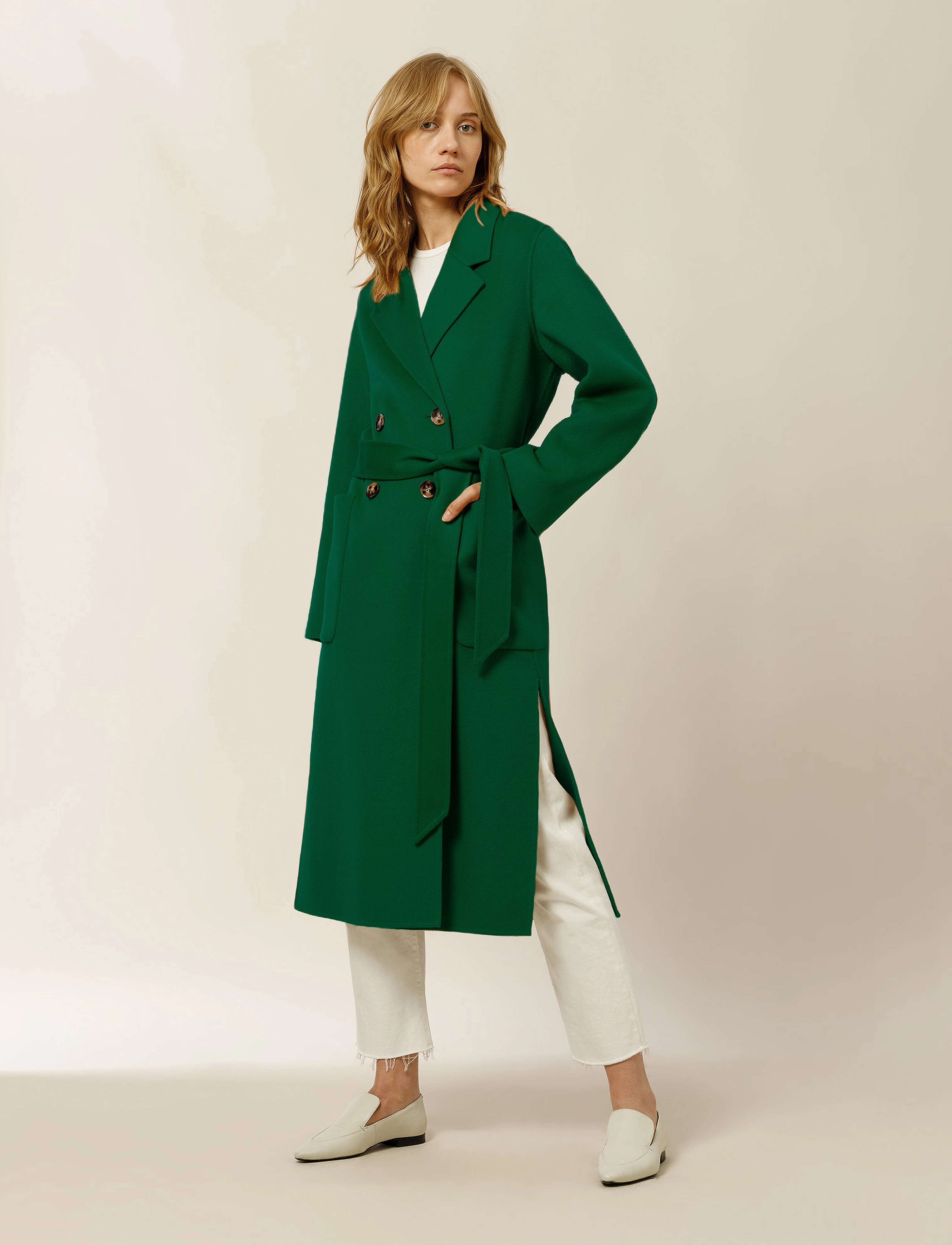 IVY OAK - CELIA ROSE DOUBLE BREASTED DOUBLEFACE COAT - fresh pine forest - 2