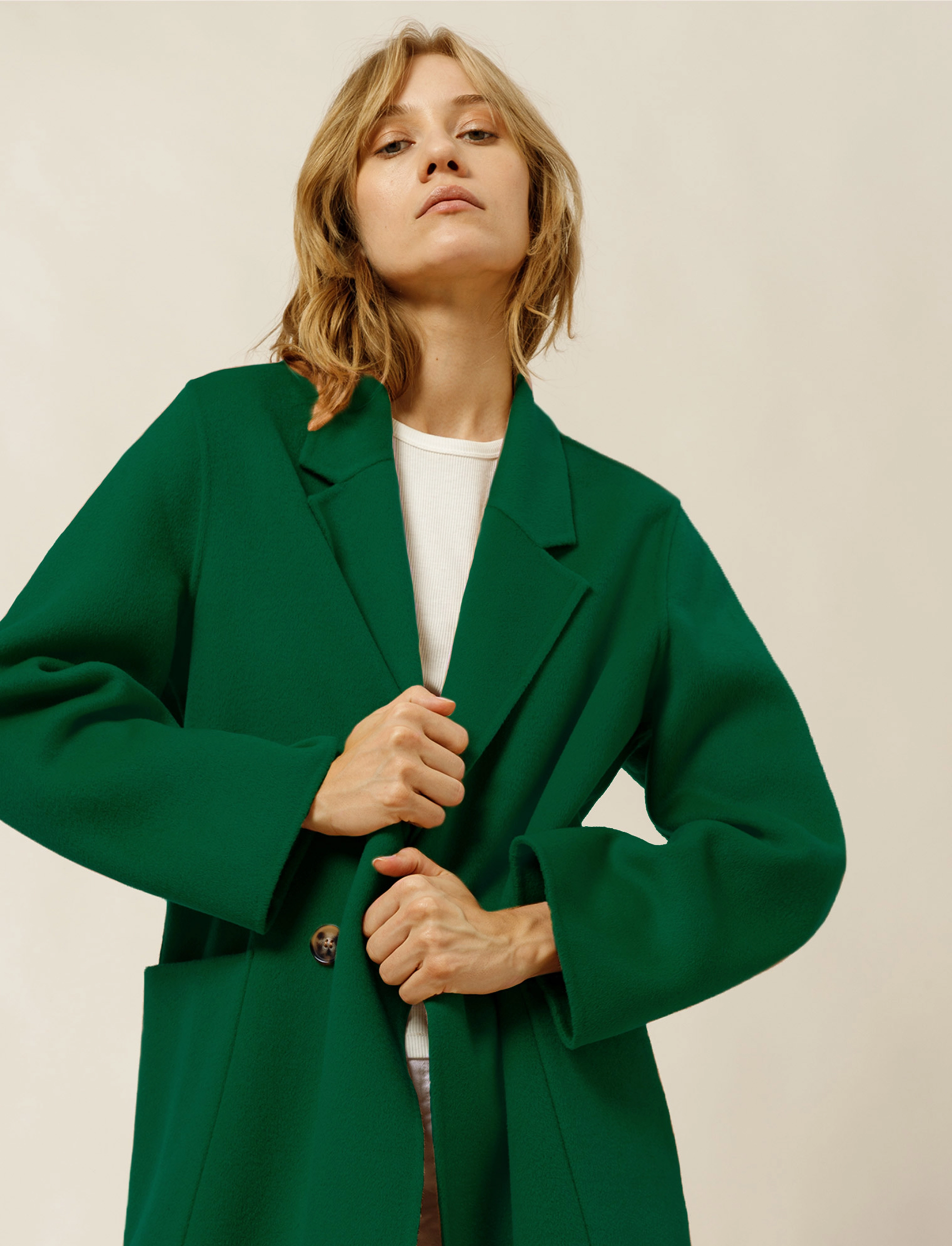 IVY OAK - CELIA ROSE DOUBLE BREASTED DOUBLEFACE COAT - fresh pine forest - 3