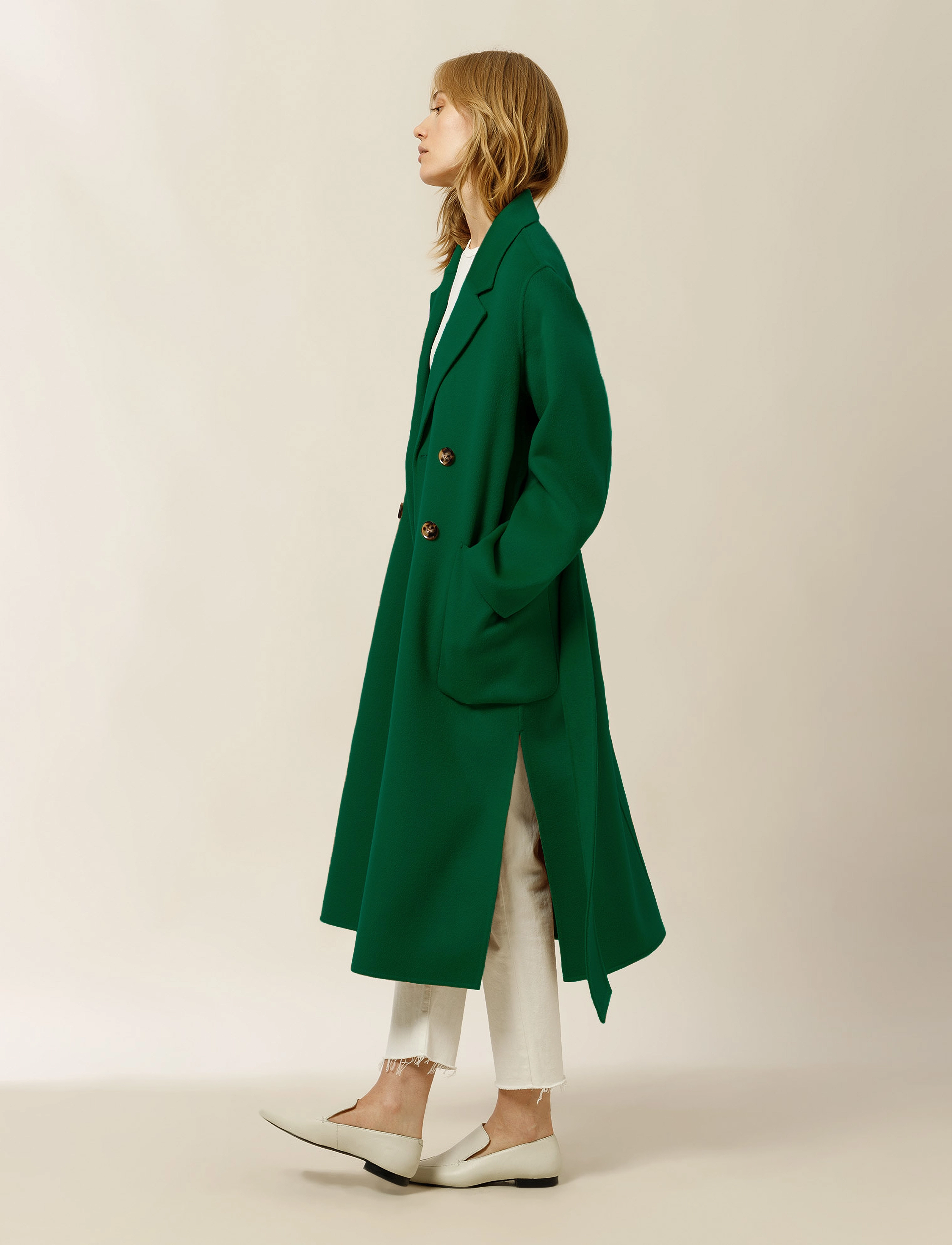 IVY OAK - CELIA ROSE DOUBLE BREASTED DOUBLEFACE COAT - fresh pine forest - 4