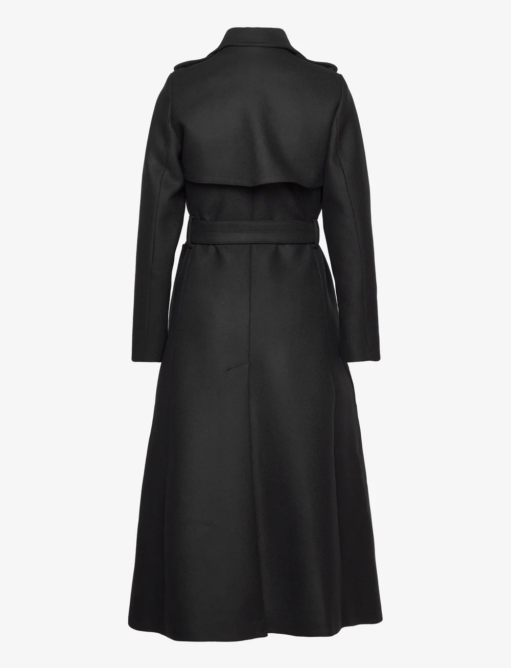 Womens long black wool trench Coat 1122# Womens long black wool trench Coat 1122#