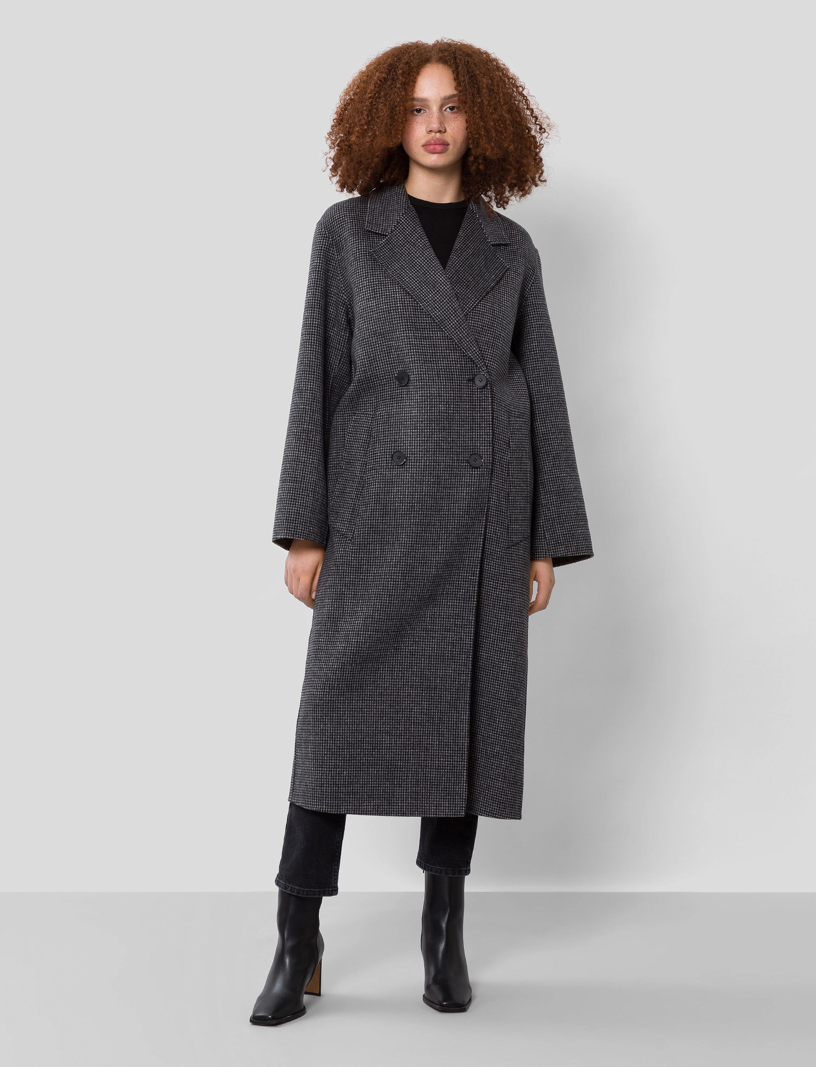 IVY OAK - Houndstooth Doubleface coat - houndstooth - black white - 2