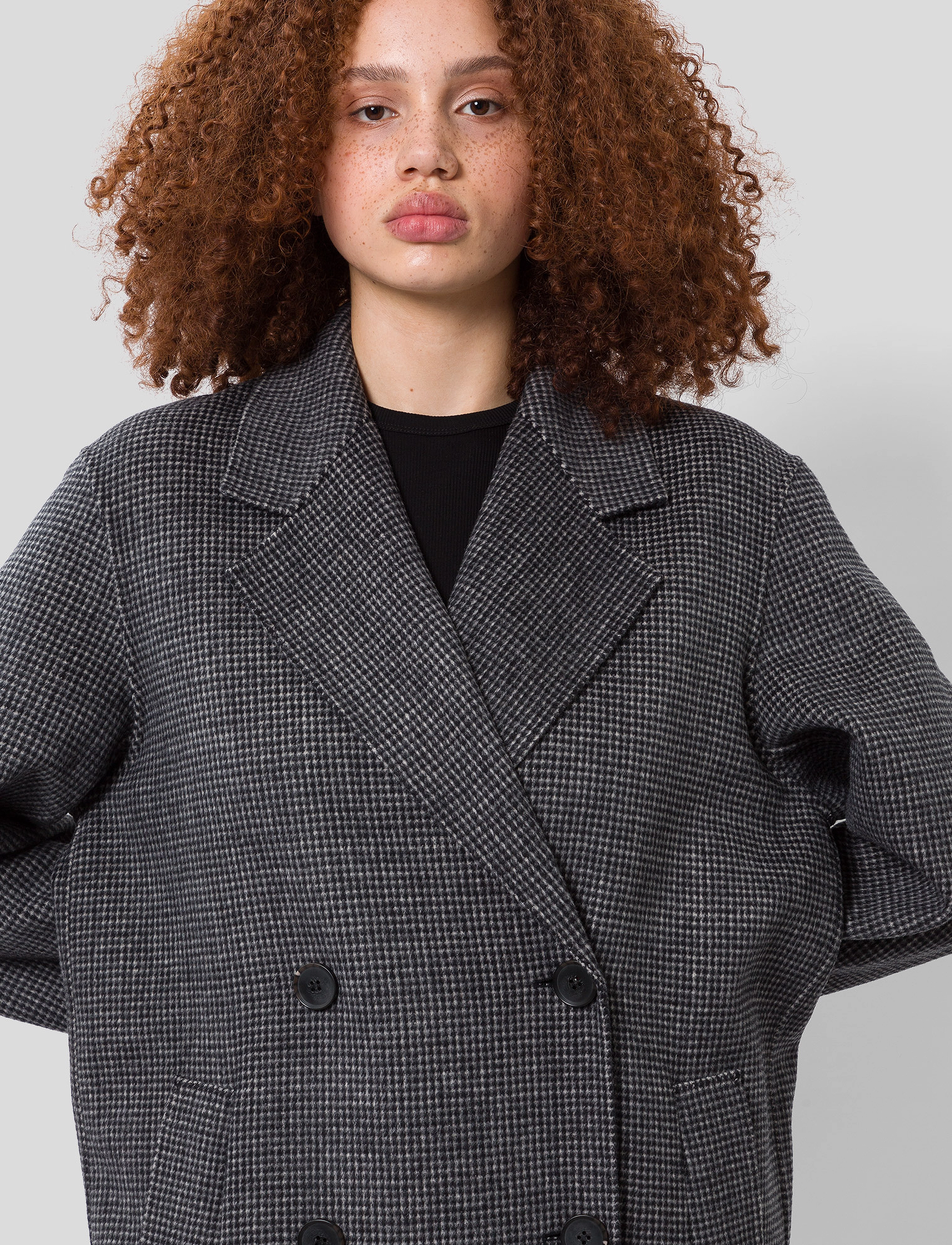 IVY OAK - Houndstooth Doubleface coat - houndstooth - black white - 3