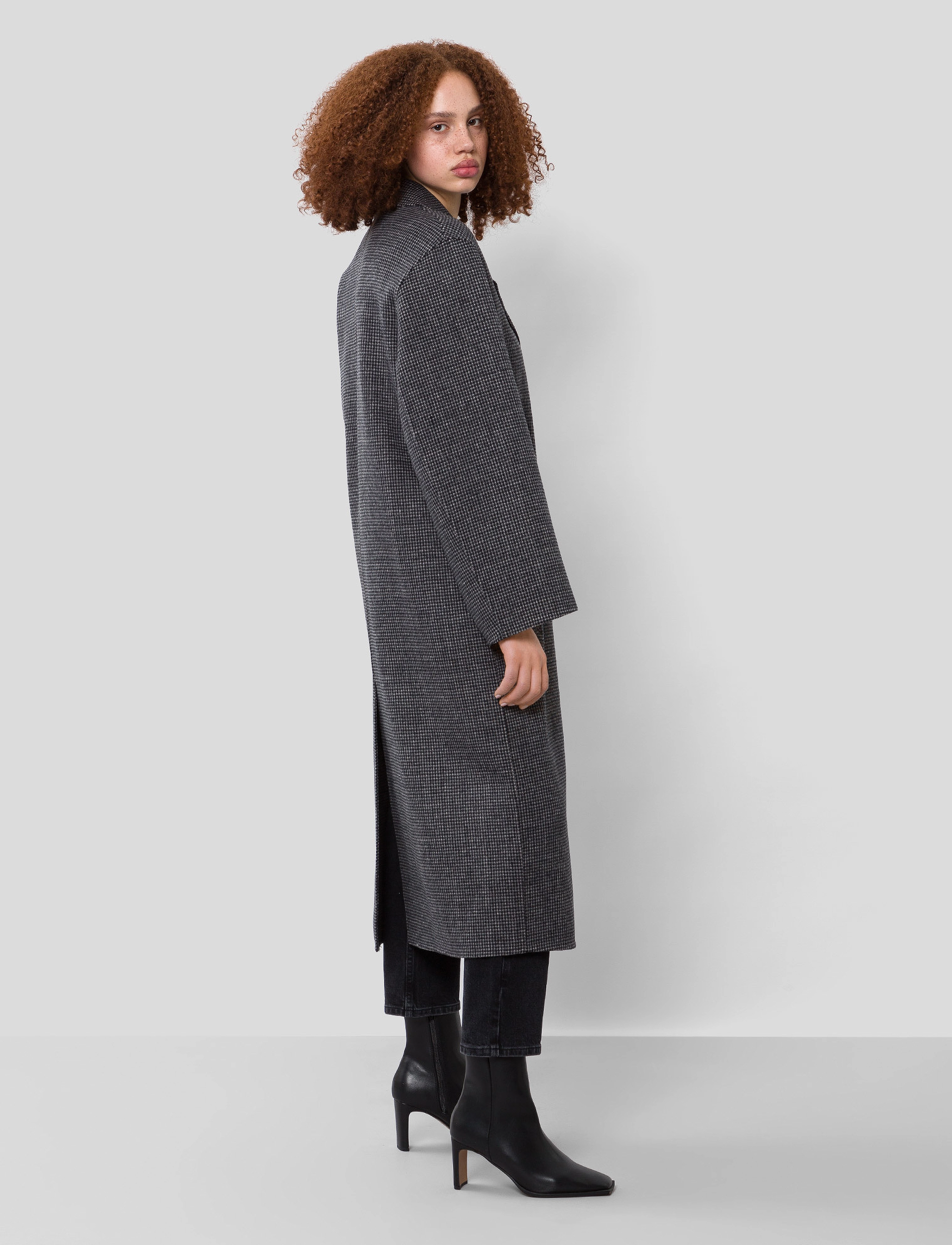 IVY OAK - Houndstooth Doubleface coat - houndstooth - black white - 4