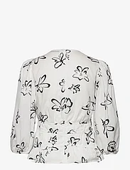 IVY OAK - BRENDA GATHERED BLOUSE - long-sleeved blouses - aop bi-color arty flower snow white - 1