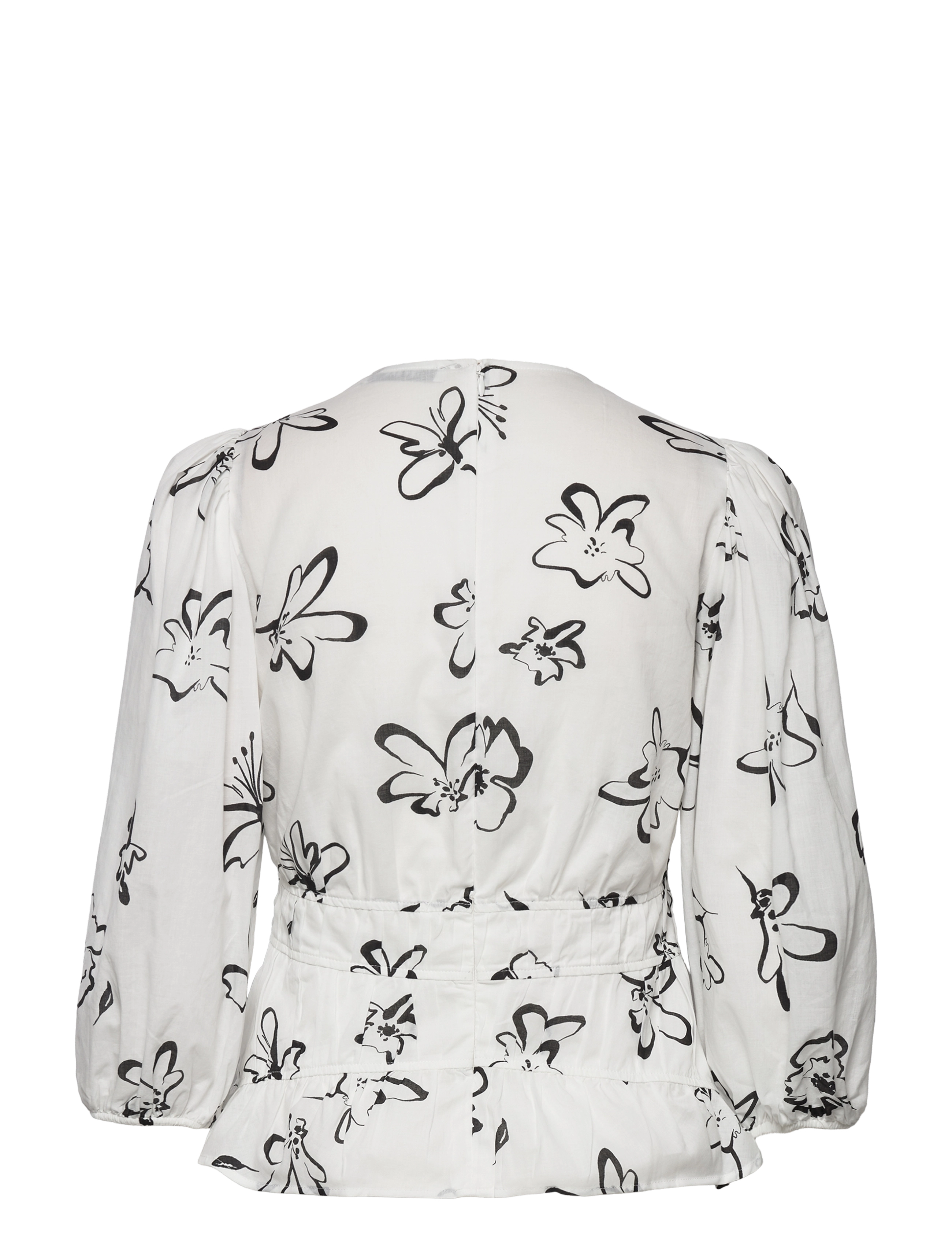 IVY OAK - Gathered Blouse - pikkade varrukatega pluusid - aop bi-color arty flower snow white - 1
