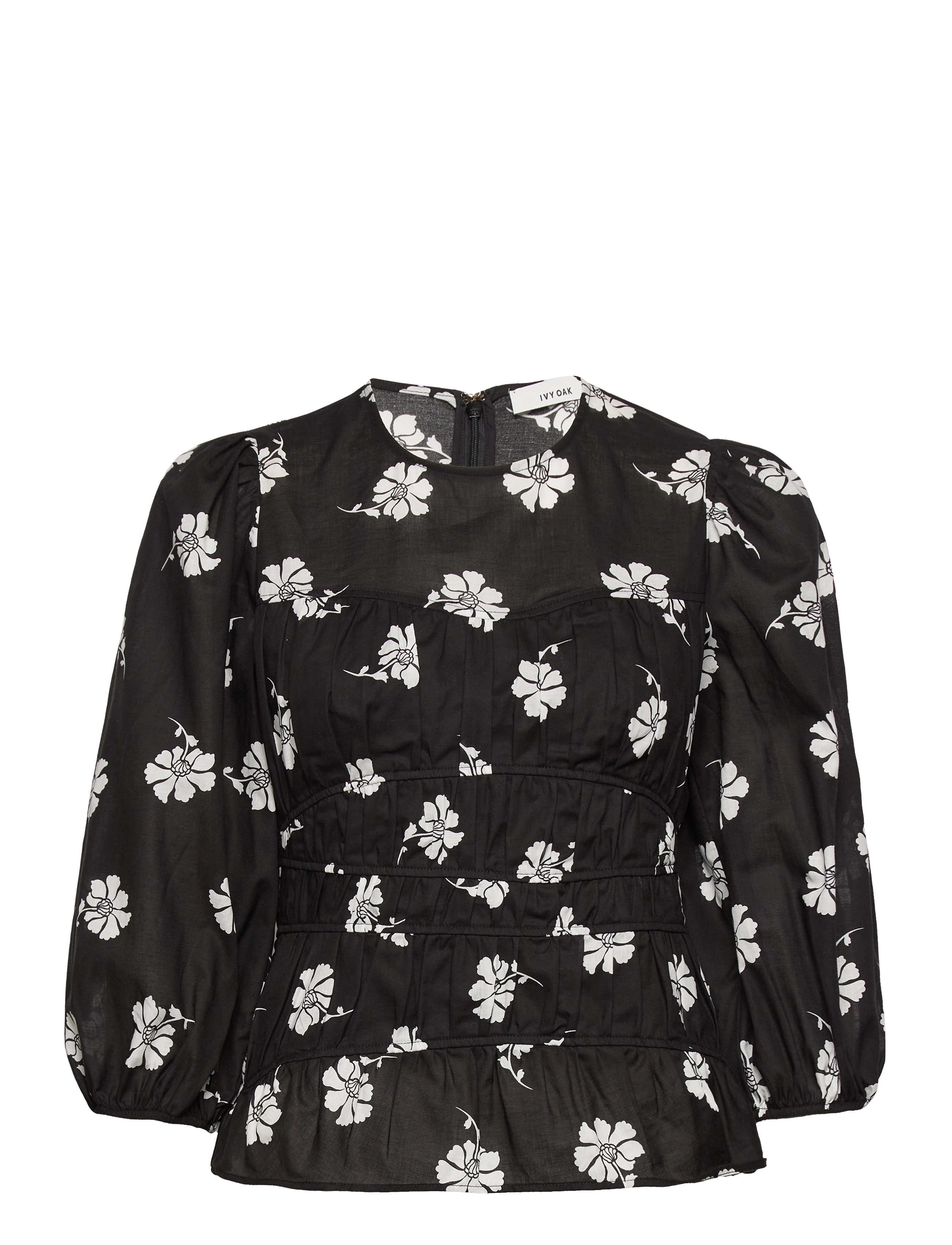 IVY OAK Gathered Bluse Schwarz - 38 - Damen