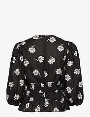 IVY OAK - BRENDA GATHERED BLOUSE - blouses met lange mouwen - aop bi-color flower black - 1