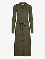 Buttoned Knit Dress - MACCHIA GREEN