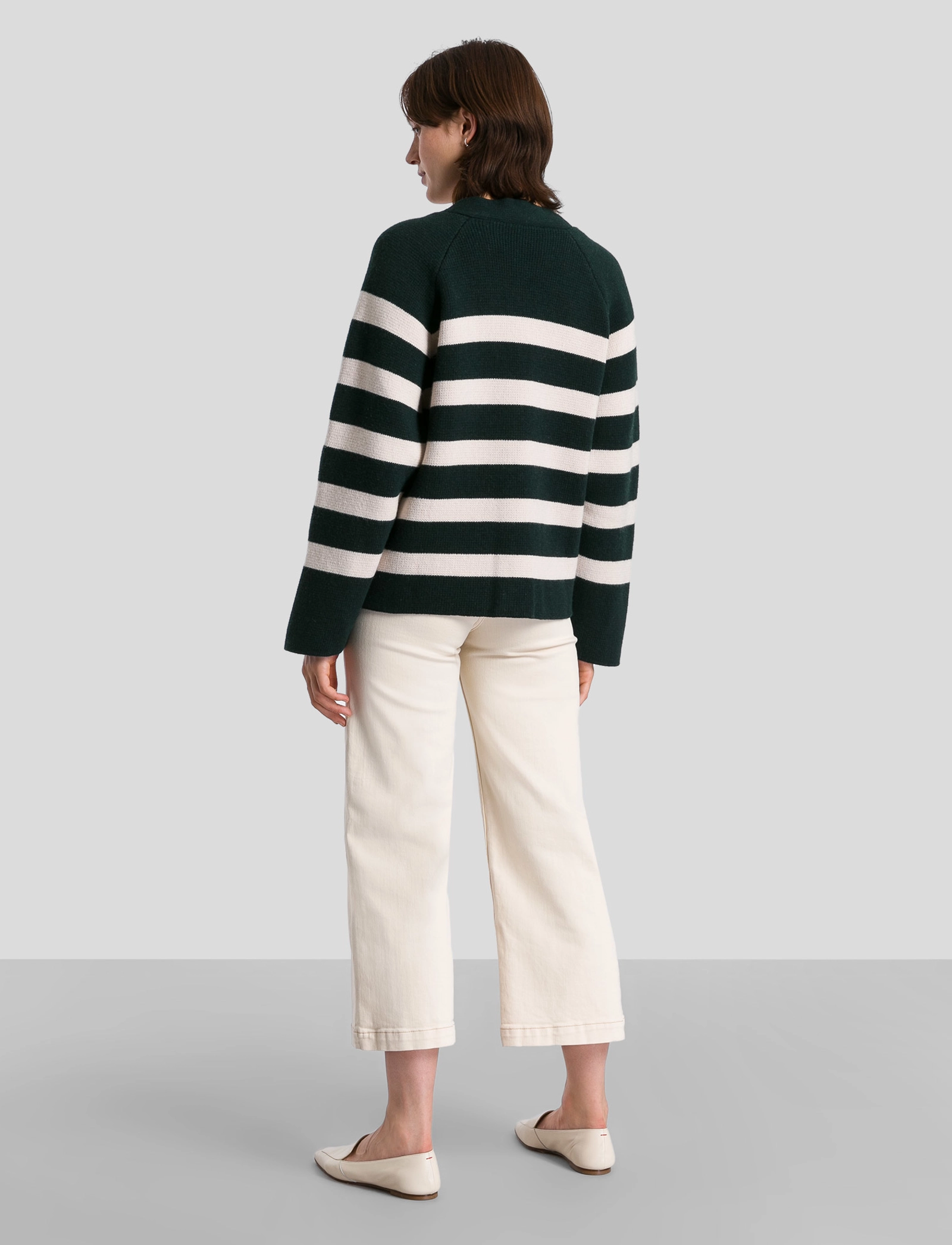 IVY OAK - KAINA STRIPE CARDIGAN - bottle green - 3