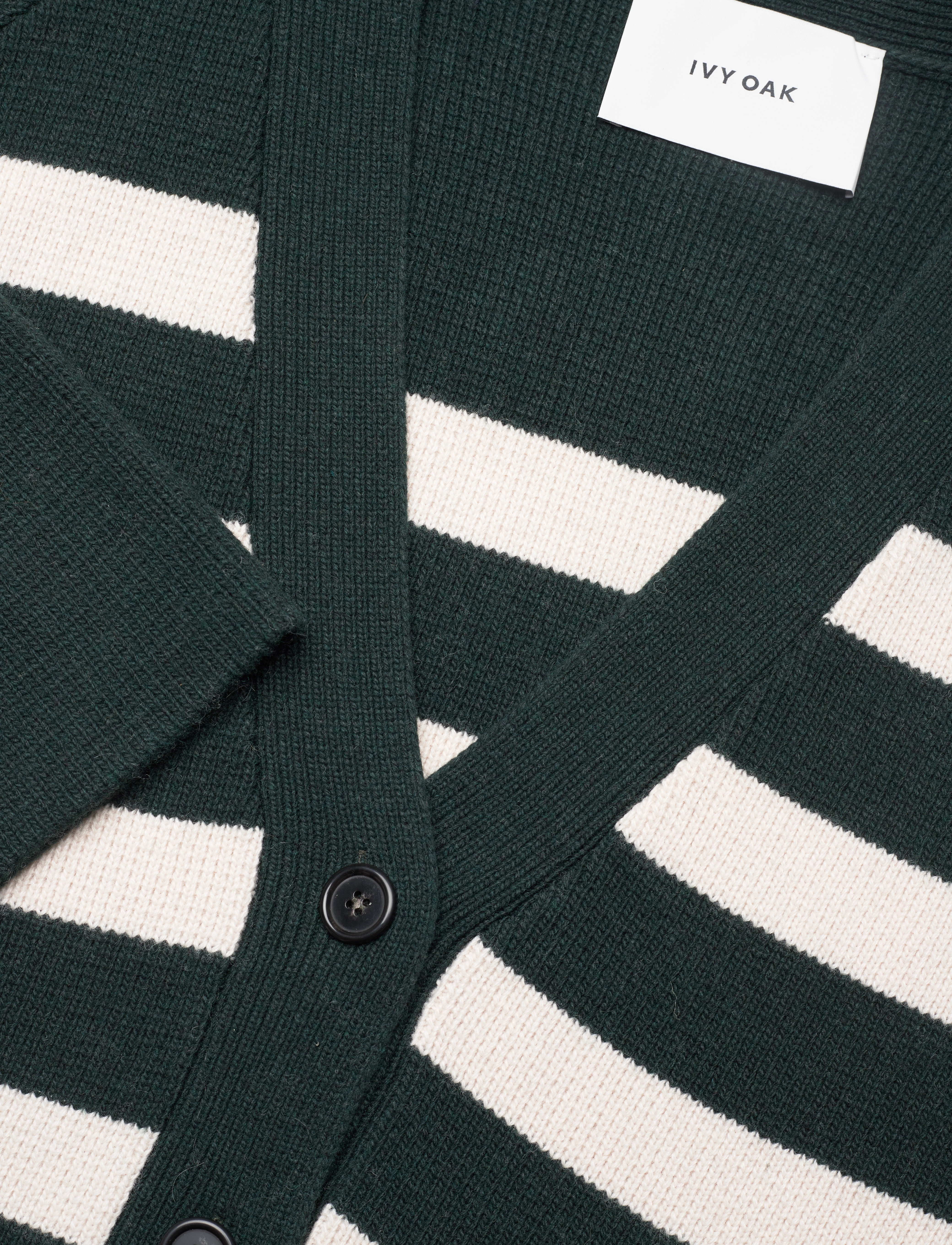 IVY OAK - KAINA STRIPE CARDIGAN - bottle green - 4