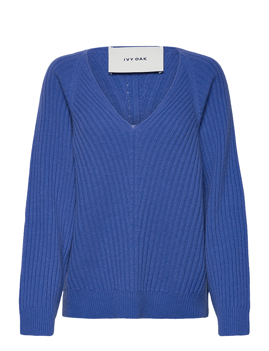 IVY OAK - Heavy Knit V-Neck Jumper - light cobalt blue - 0