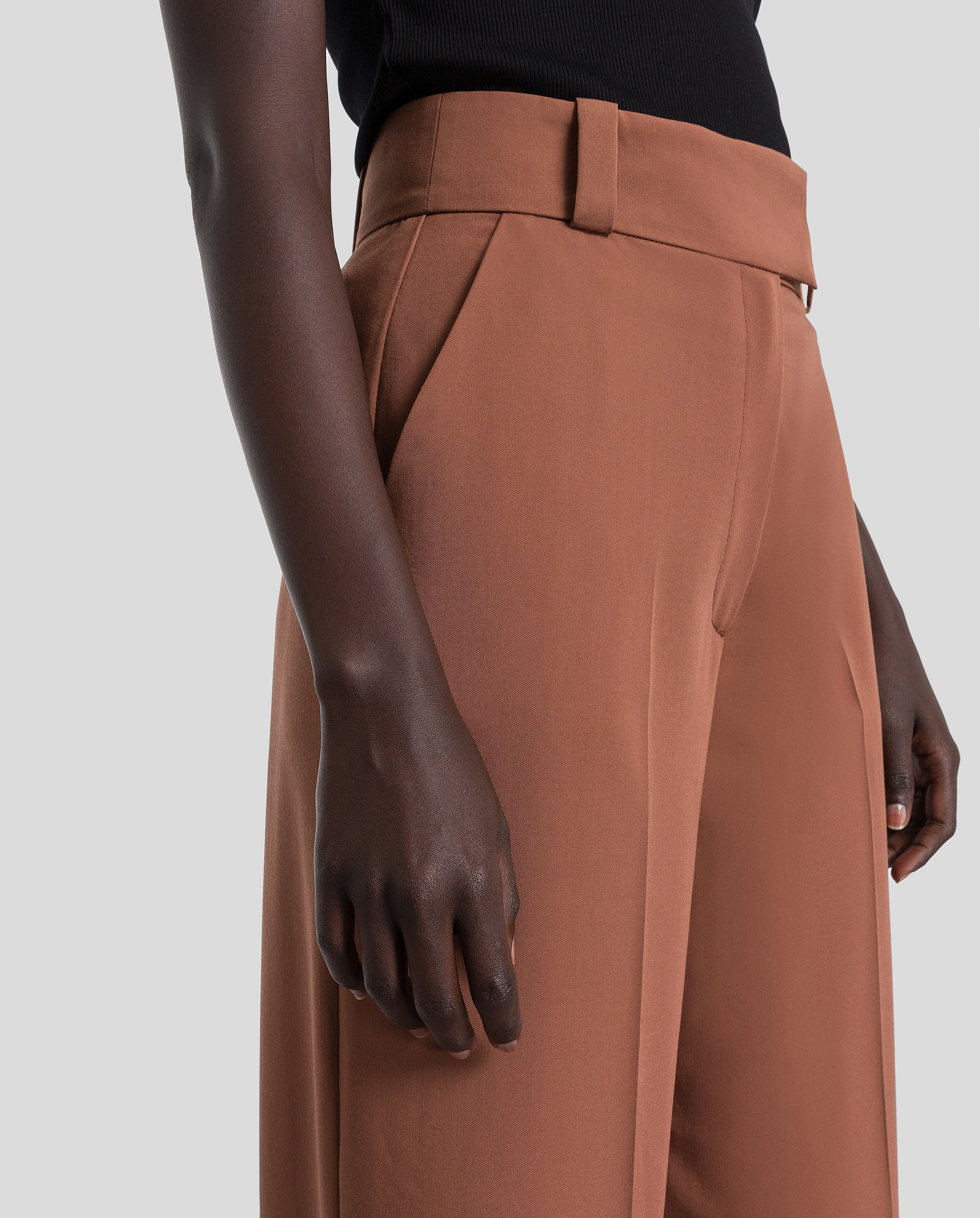 IVY OAK - Wide Leg Pants - mid-brown - 4