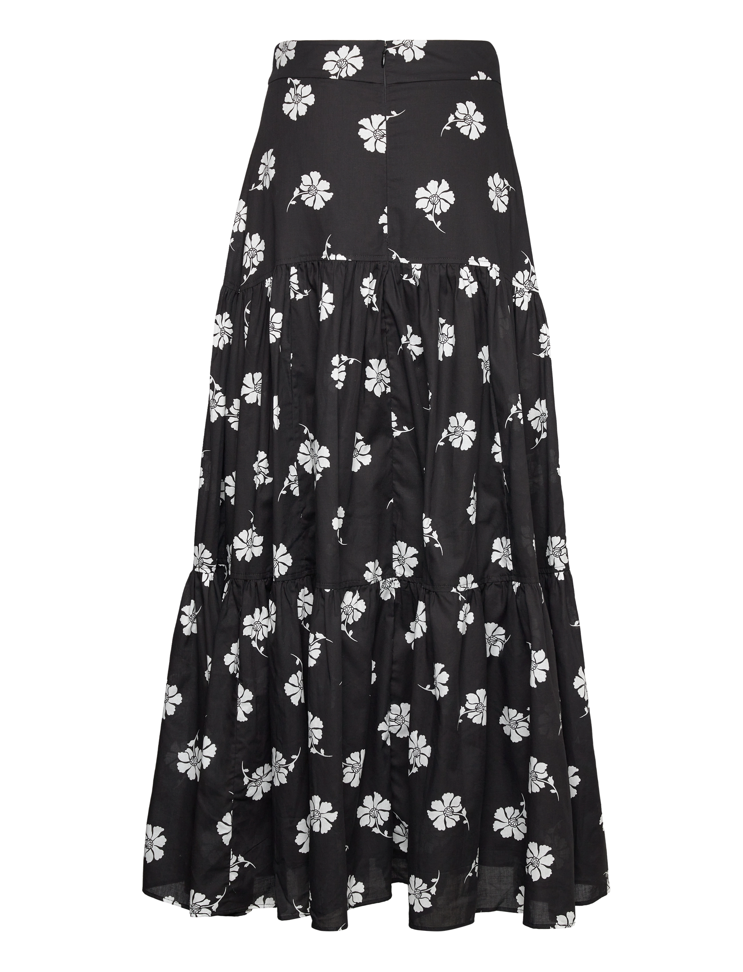 IVY OAK - Maxi Length Skirt Short - aop bi-color flower black - 1