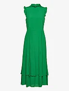 Midi Length Ruffle  Dress - SECRET GARDEN GREEN