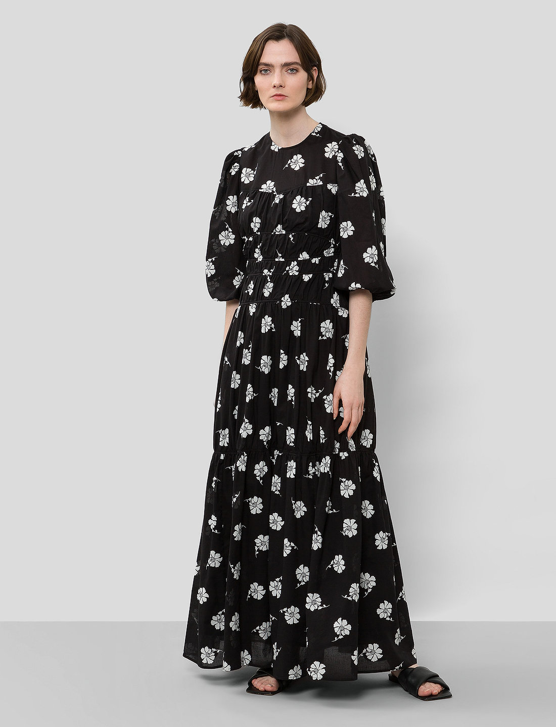 DERJA GATHERED DRESS MAXI LENGTH