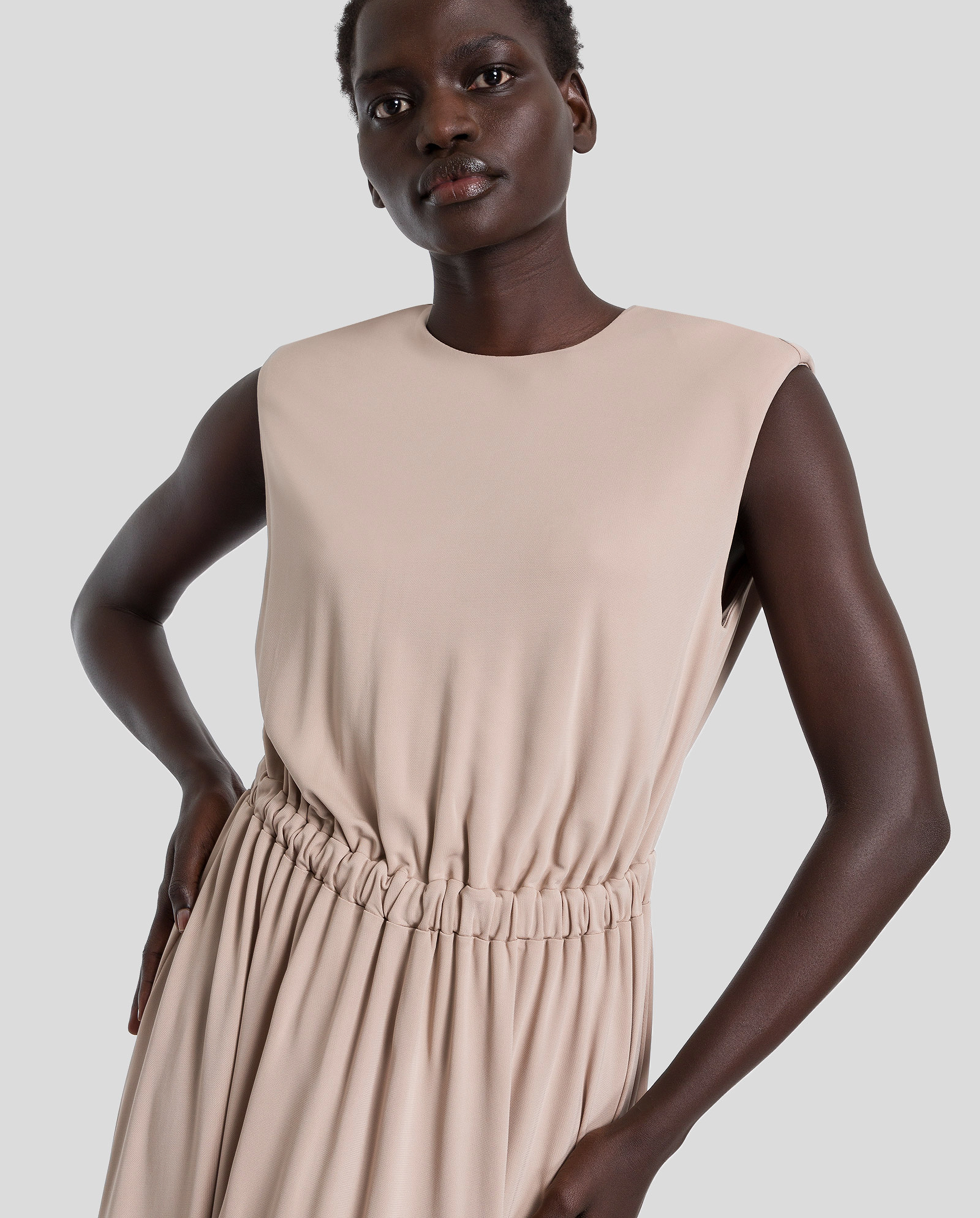 IVY OAK - Long Midi Length Dress - light taupe - 3