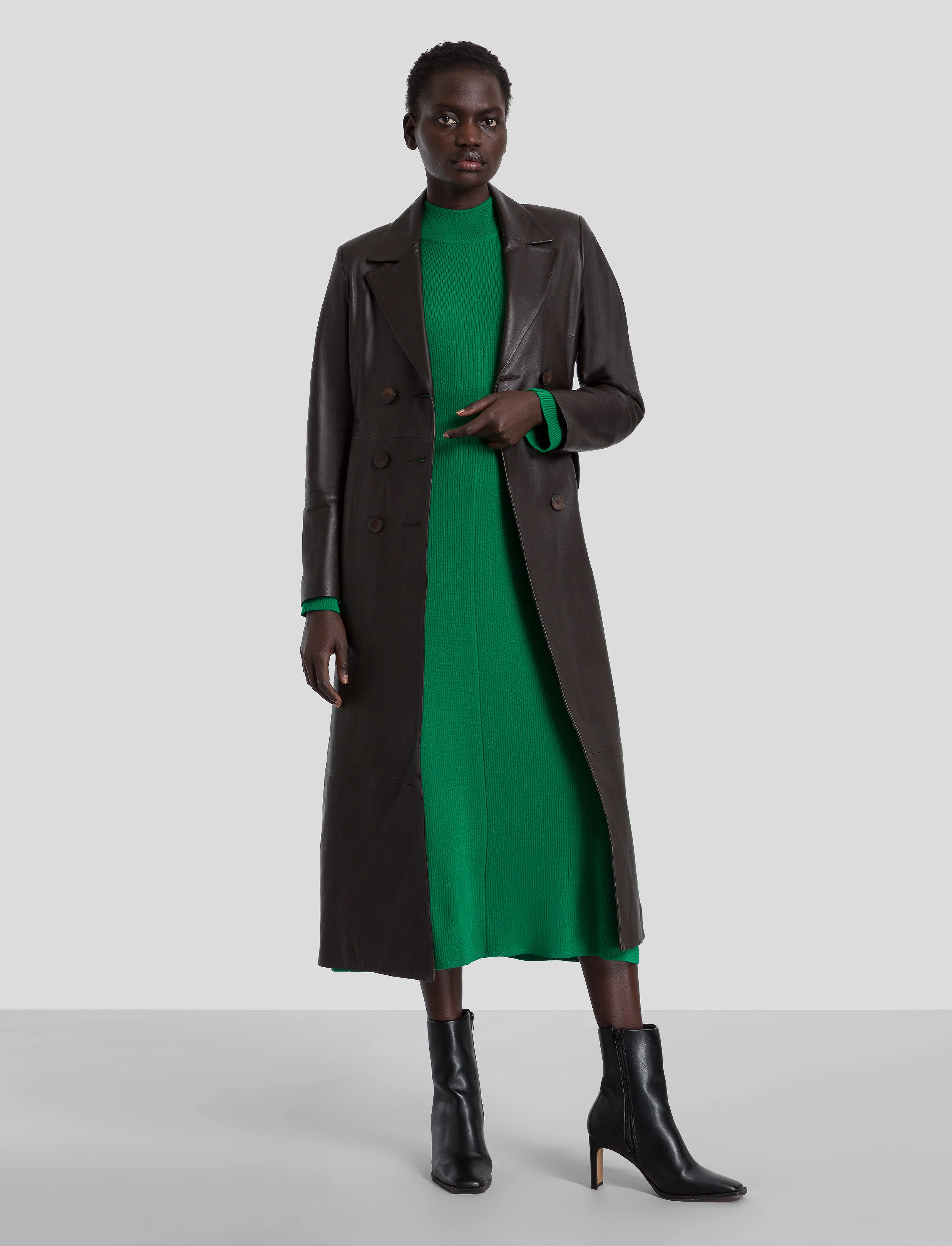 IVY OAK - LIONNE LEATHER TRENCH COAT - chocolate - 2